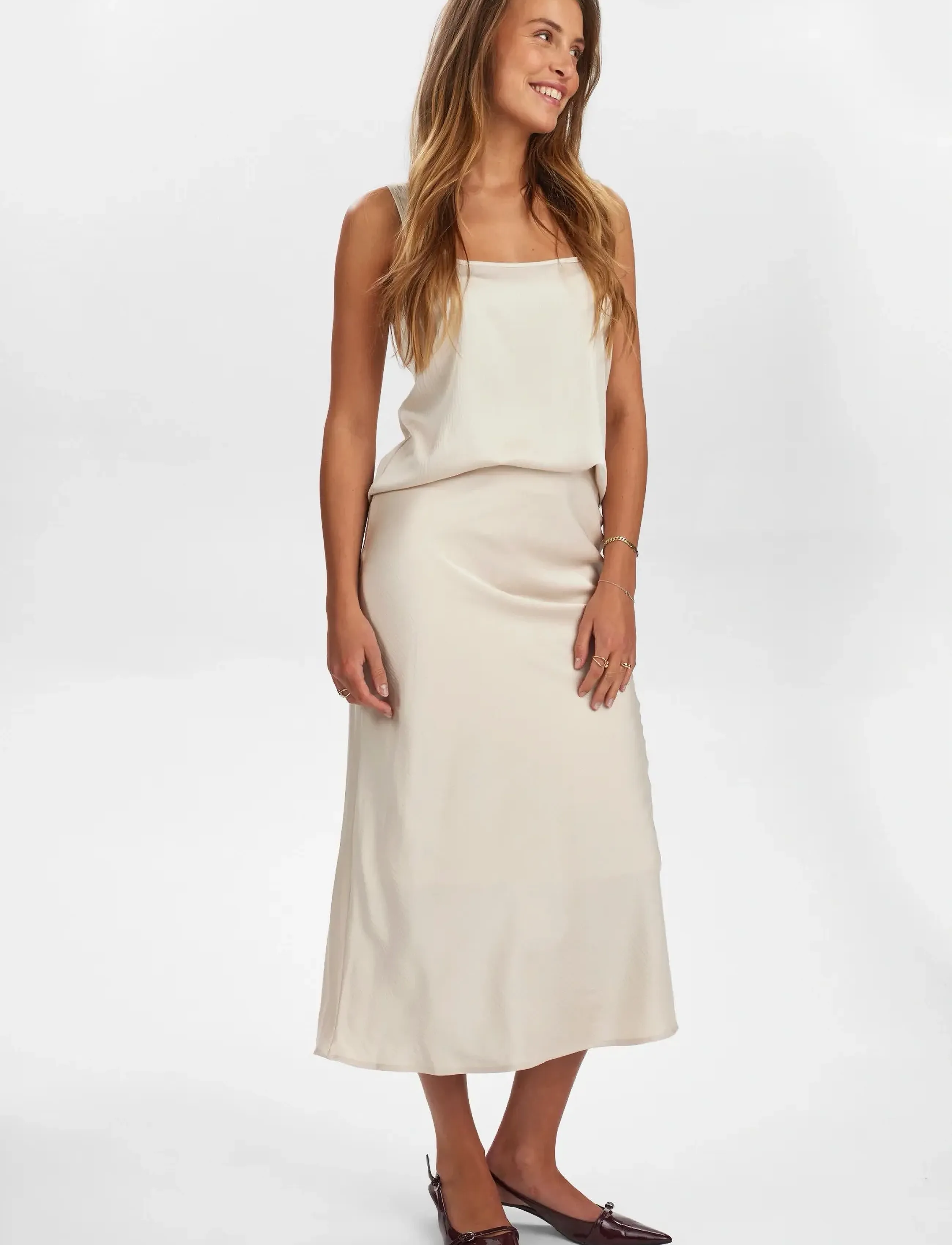 Nümph - NUIVORY SKIRT - satininiai sijonai - gray morn - 3