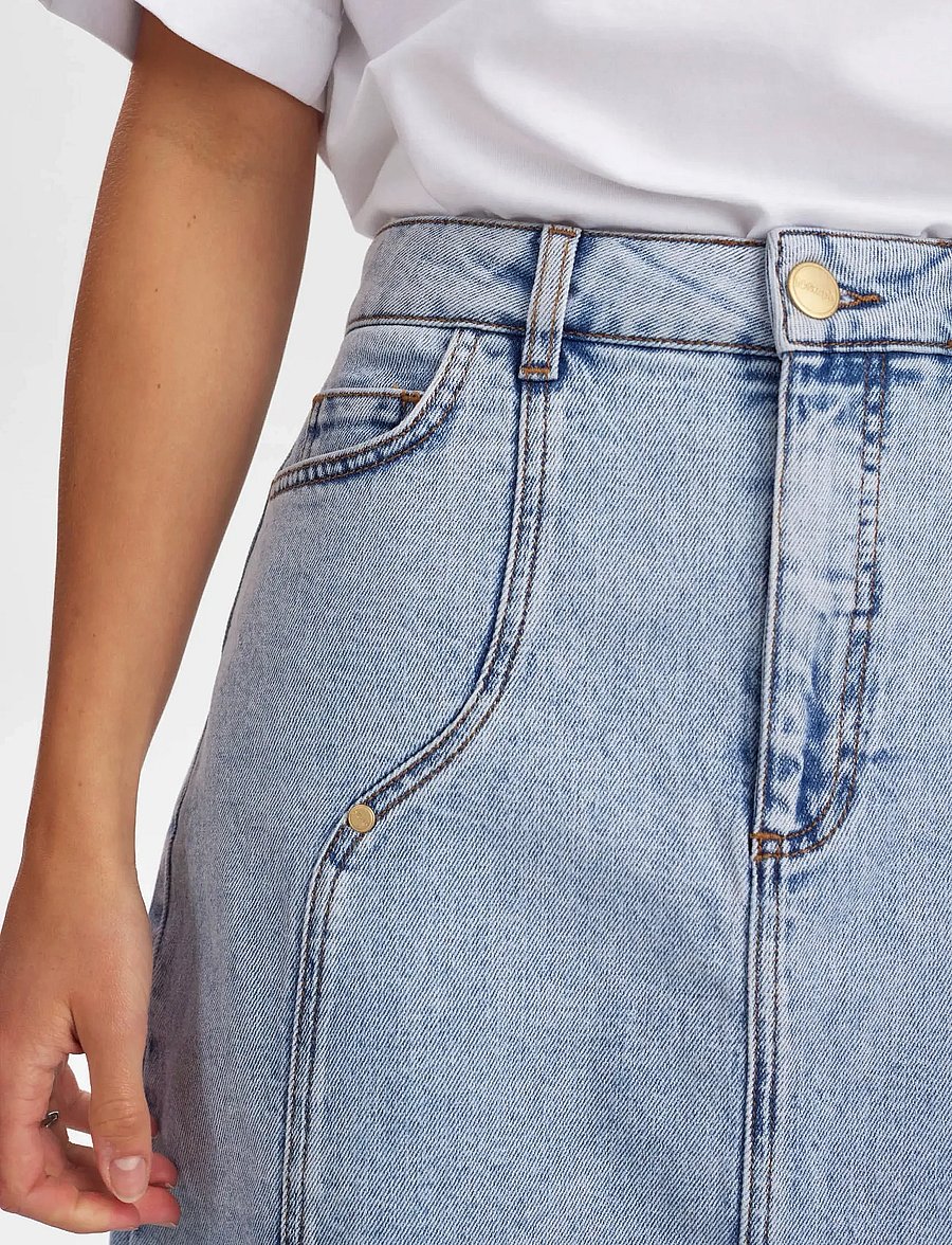 Nümph - NUTORONTO MIDI SKIRT - jeansröcke - light blue denim - 4