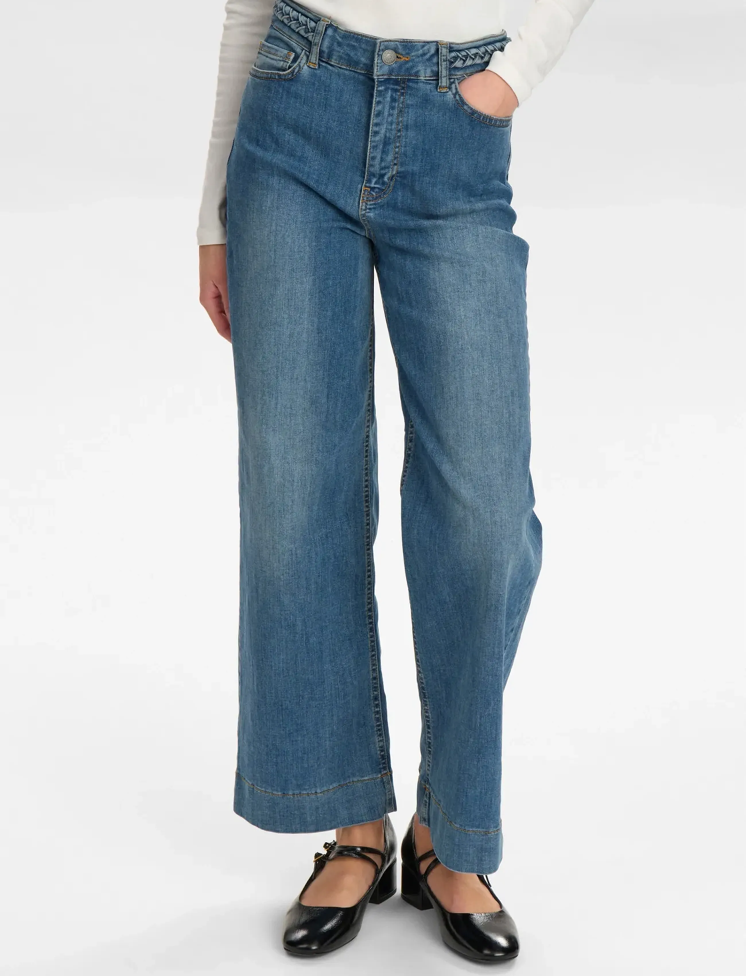 Nümph Nuparis Cropped Jeans, Kvinder, Cropped Vide Ben Jeans, Blå, Str: 38