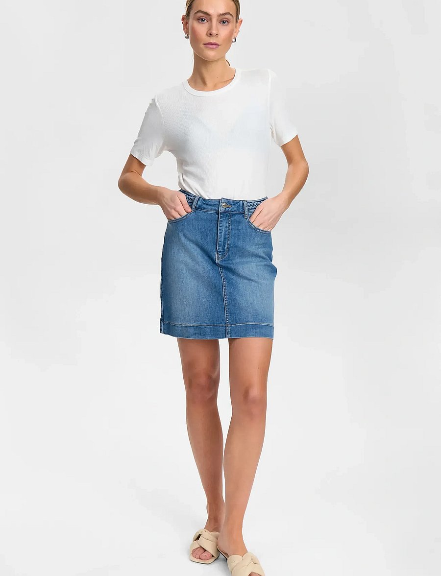 Nümph - NUPARIS SKIRT - denimnederdele - light denim blue 2 - 4