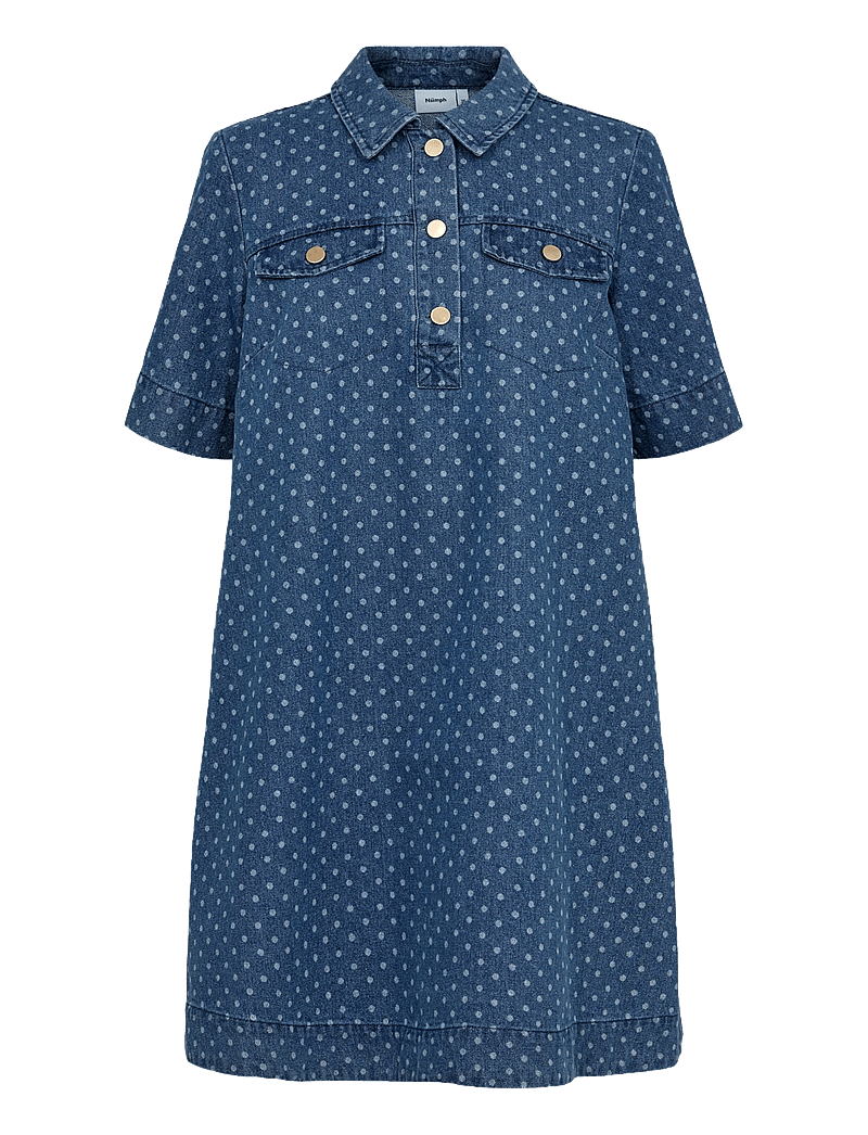 Nümph - NUHADDIE DRESS - denimkjoler - medium blue denim - 1