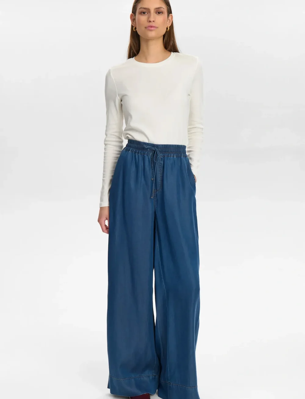 Nümph - NUMIAMI PANTS - igapäevane stiil - medium blue denim - 4