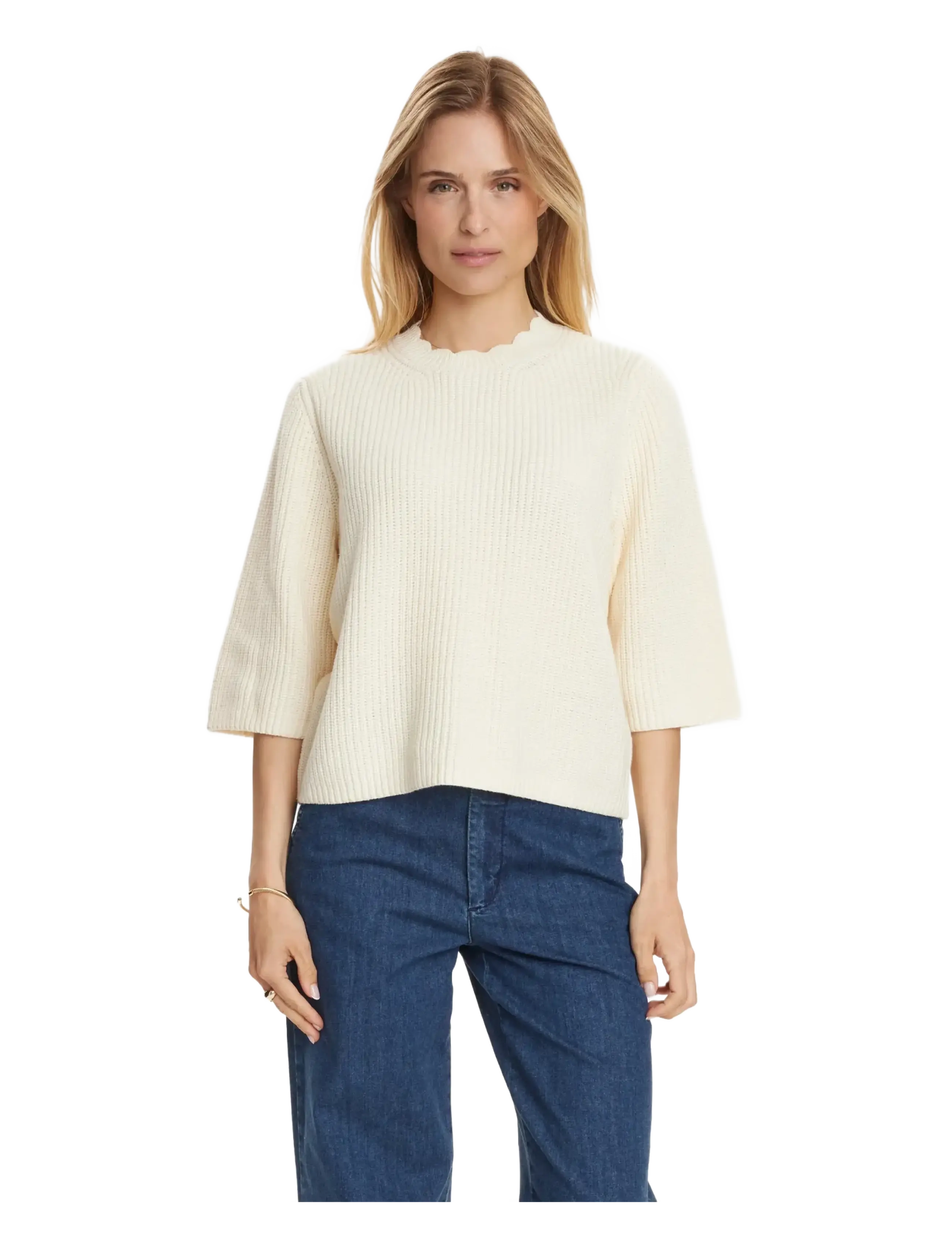 NÜMPH Numarley Ss Pullover Cream - XS - Damen