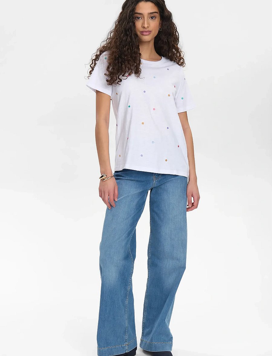 Nümph - NUSUMI T-SHIRT - GOTS - stuttermarbolir - bright white - 0