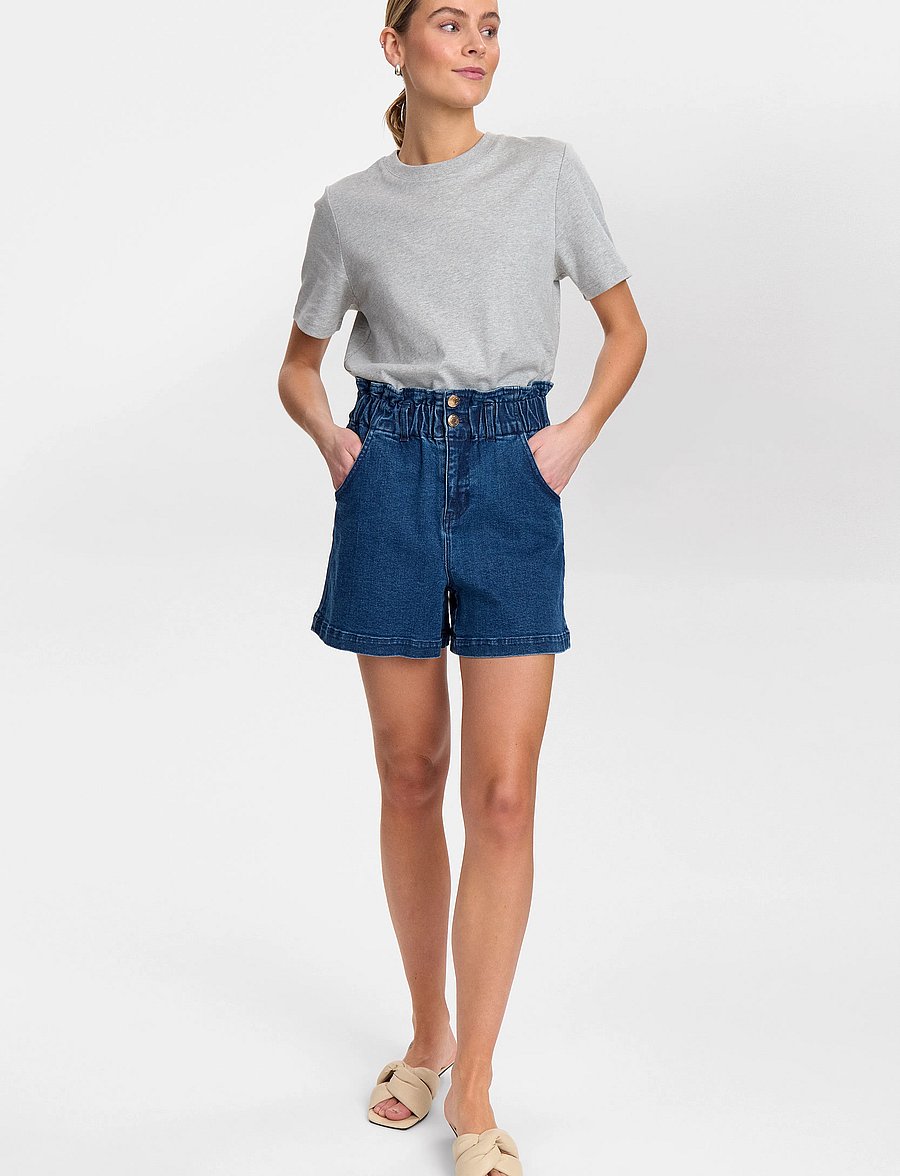 Nümph - NULULU DENIM SHORTS - jorts - medium blue denim - 4
