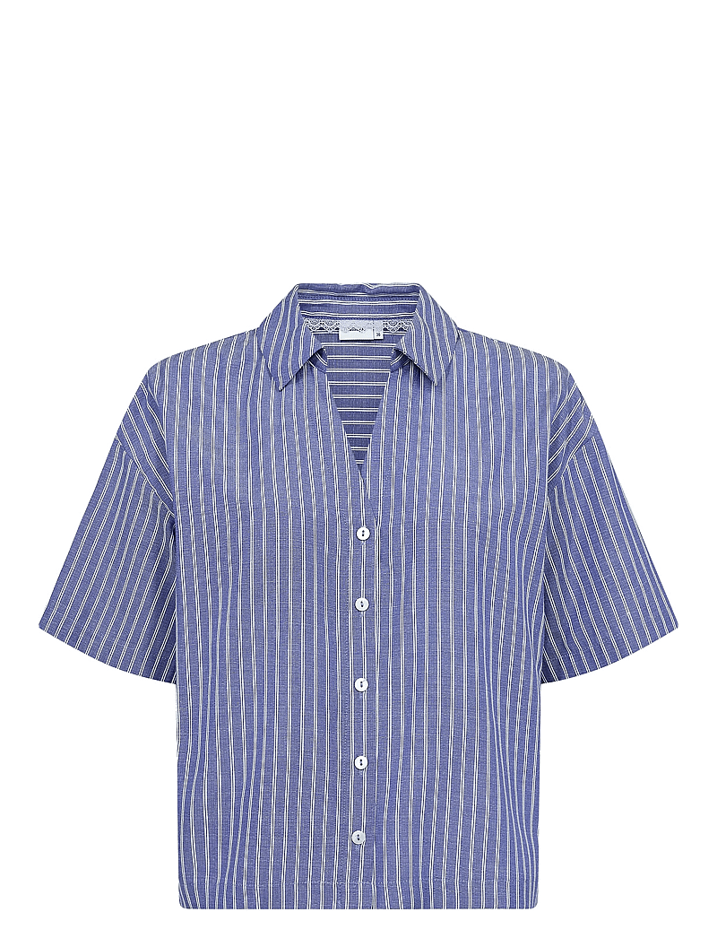 Nümph - NUZALLY SS SHIRT - lühikeste varrukatega pluusid - blueprint - 0