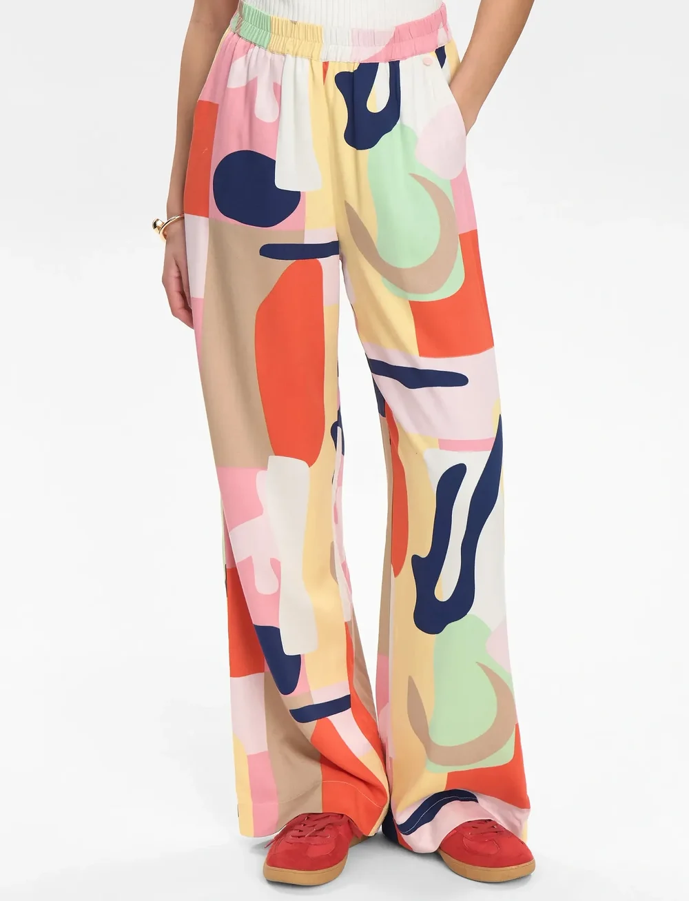 Nümph - NUULRIKA PANTS - hosen mit weitem bein - flamingo pink - 0