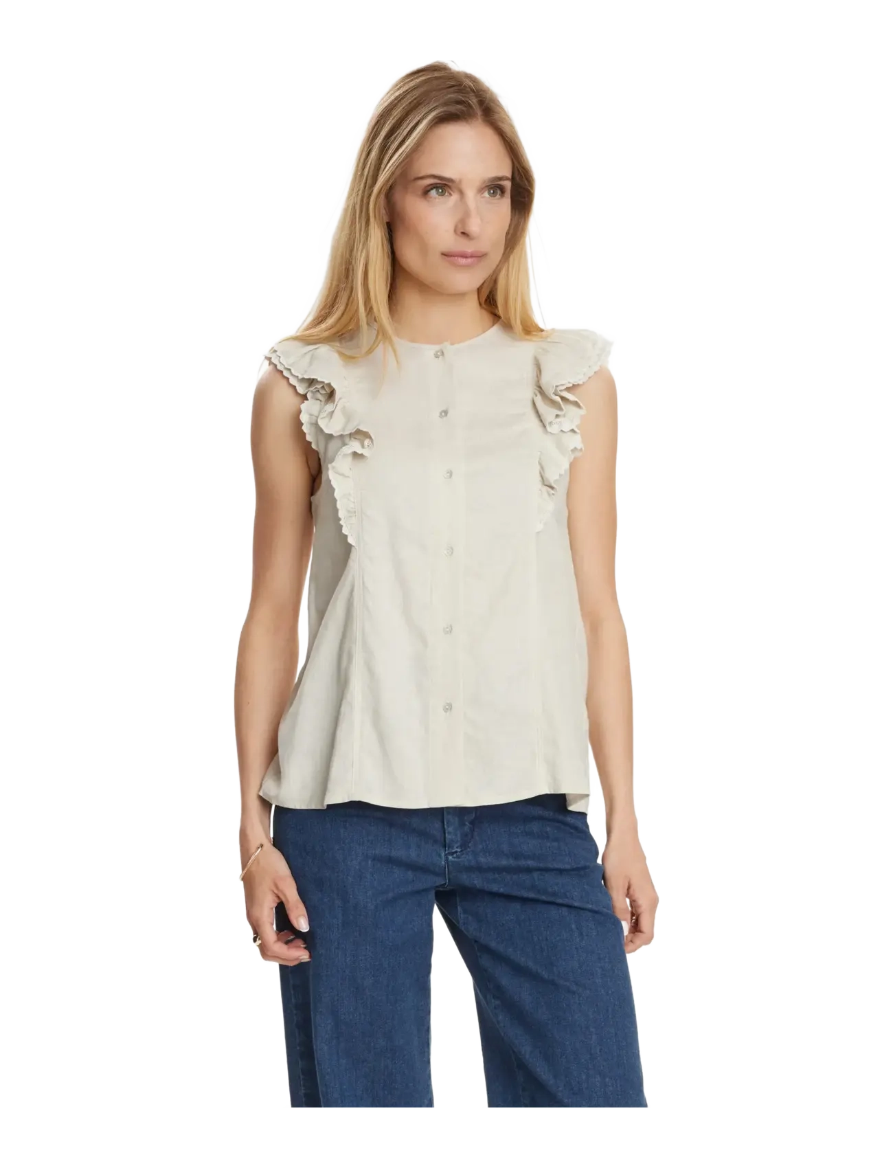 Nümph Nuyngva Top, Kvinder, Flæse Top, Cream, Str: 34