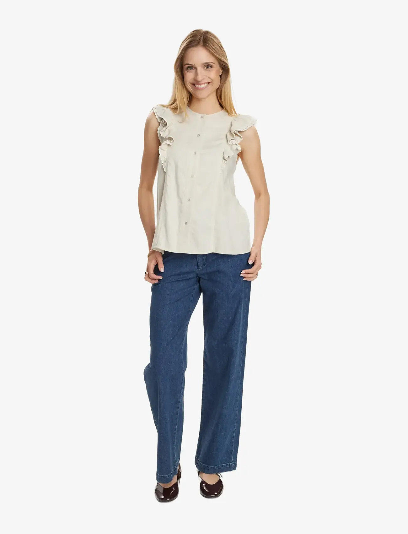 Nümph - NUYNGVA TOP - Ärmellose tops - gray morn - 2