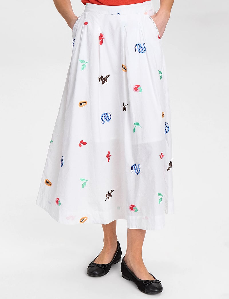 Nümph - NUVALENTINE SKIRT - midi-röcke - bright white - 2