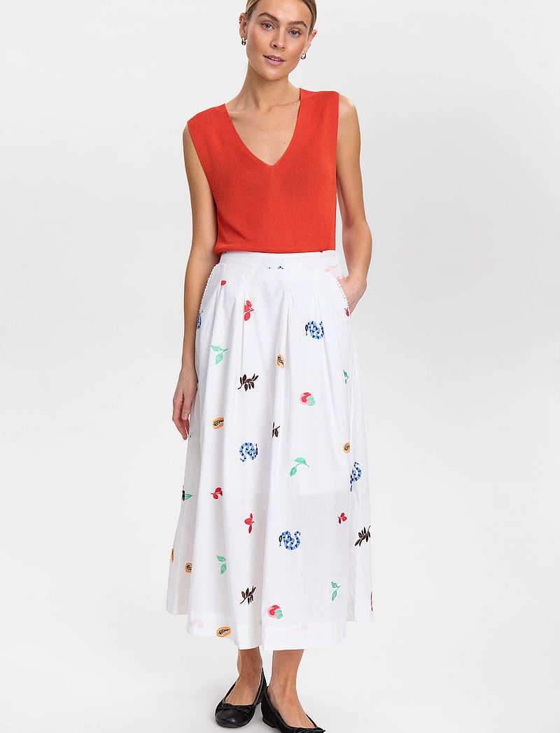 Nümph - NUVALENTINE SKIRT - midi-röcke - bright white - 4
