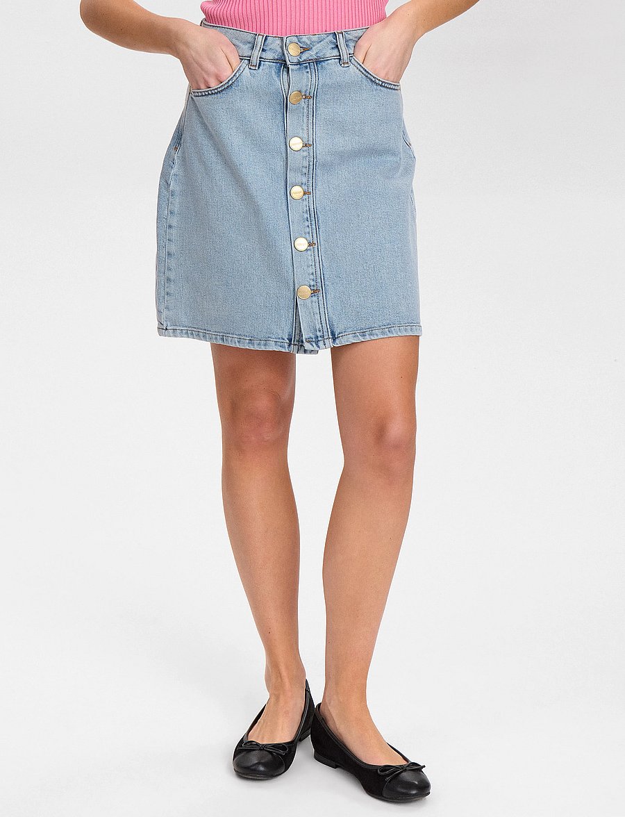 Nümph - NUTORONTO SKIRT - jeansröcke - light blue denim - 2