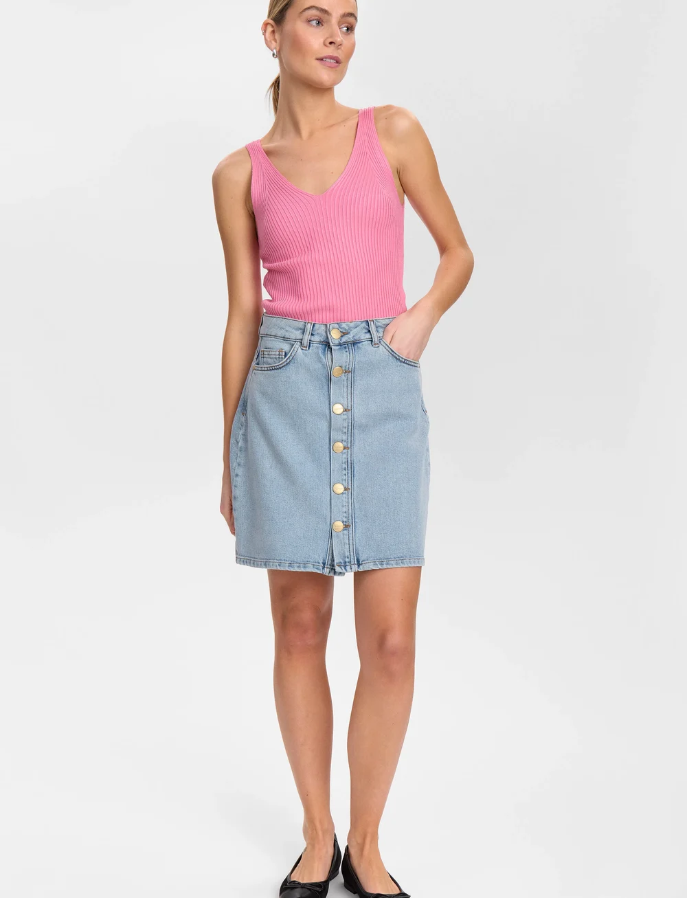 Nümph - NUTORONTO SKIRT - denimnederdele - light blue denim - 4