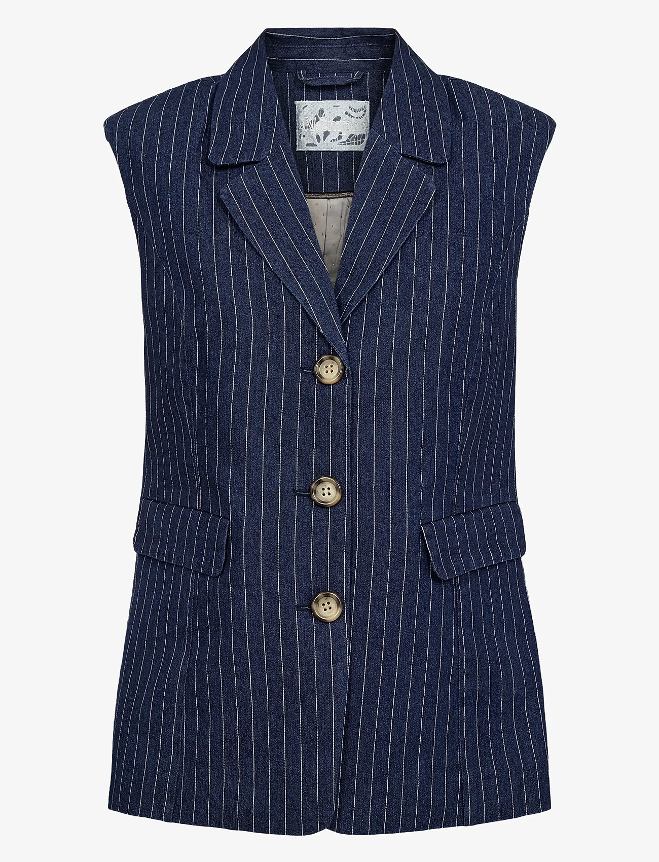 Nümph - NUVIBEKE VEST - efterårstøj - medium blue denim - 0