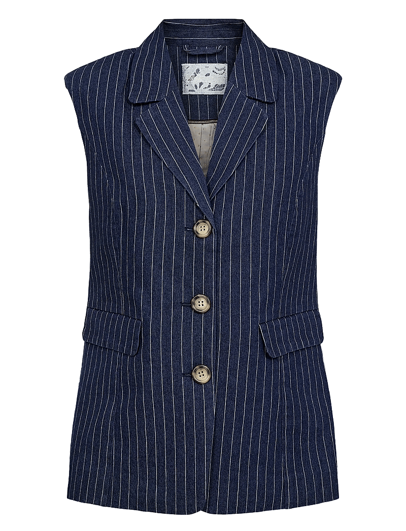 Nümph - NUVIBEKE VEST - teksavestid - medium blue denim - 0