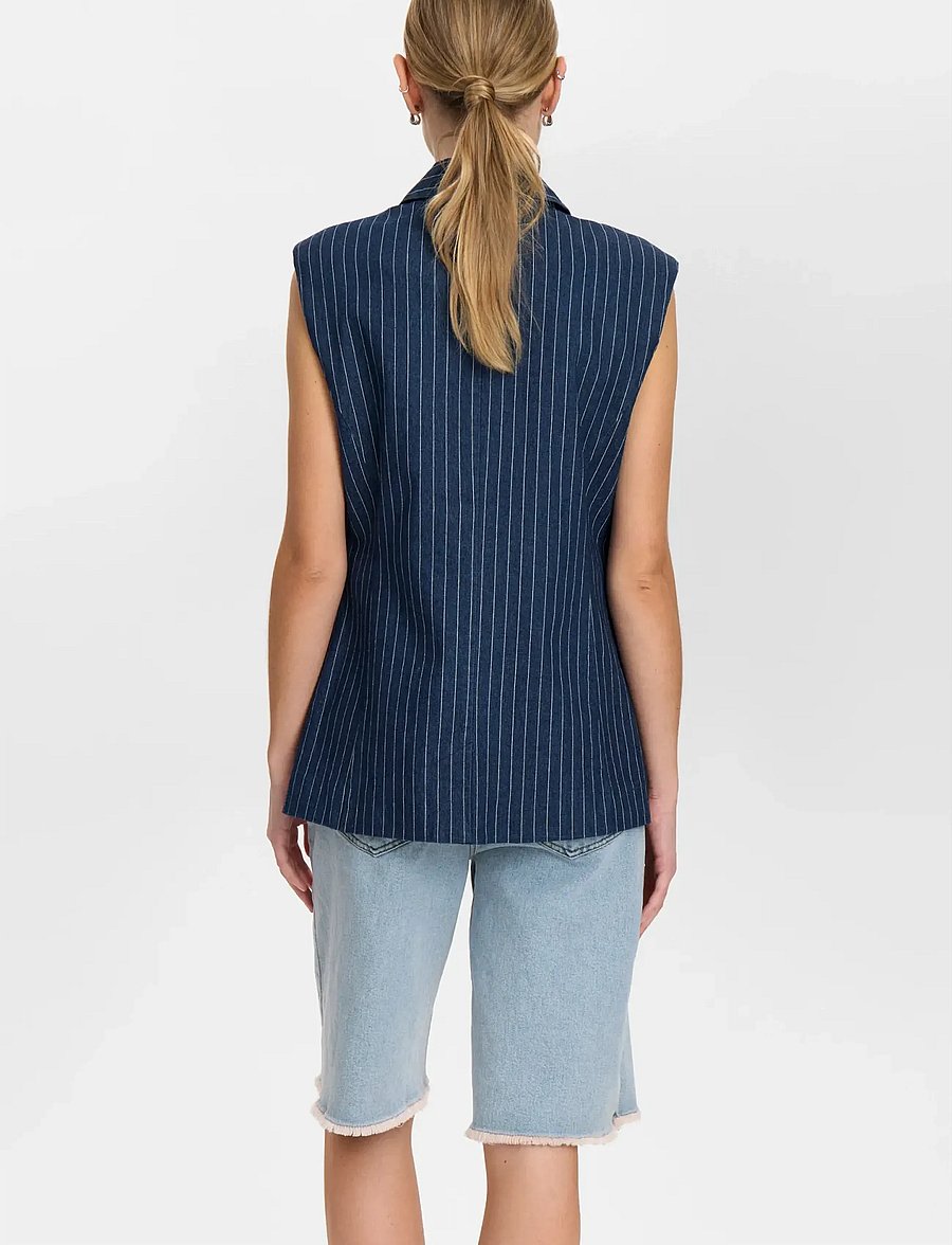 Nümph - NUVIBEKE VEST - liemenės - medium blue denim - 3