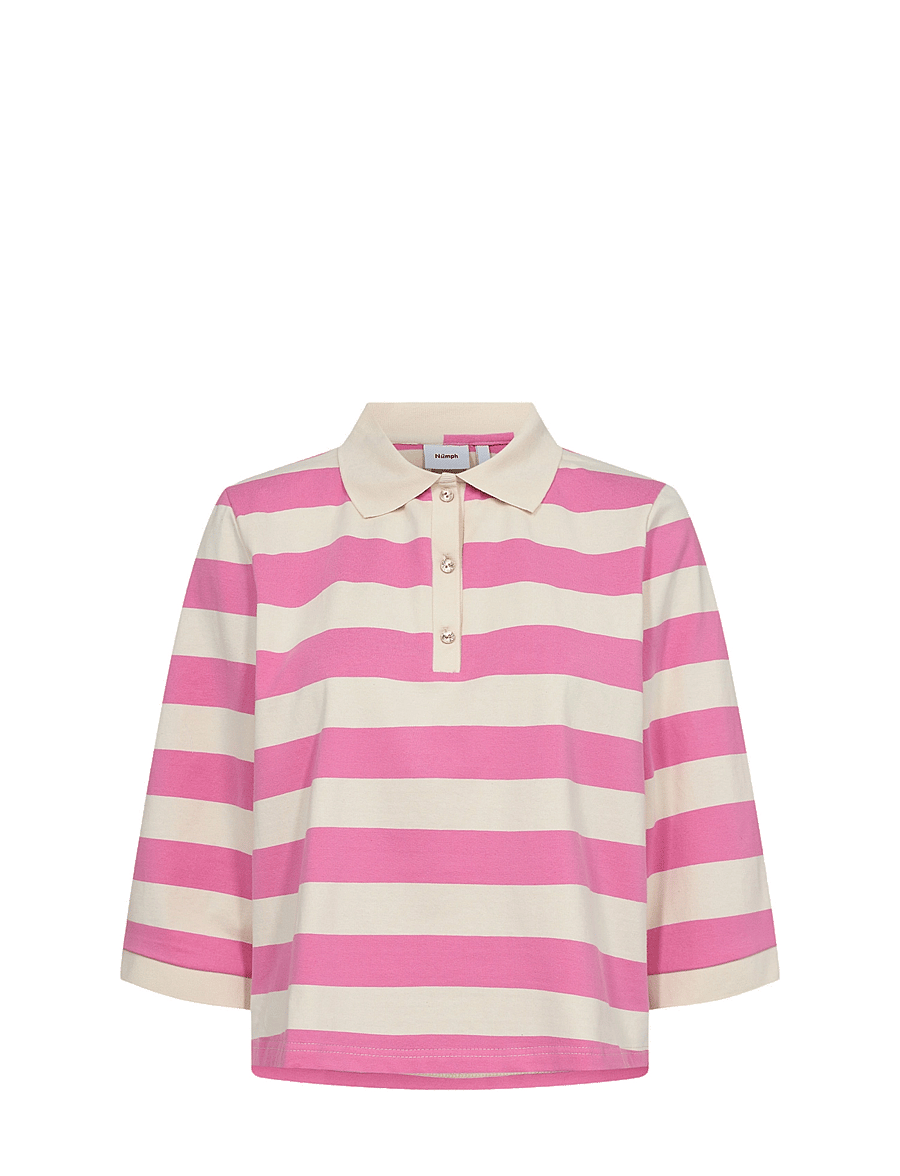 Nümph - NUVINDY POLO PULLOVER - t-shirts - pink carnation - 0