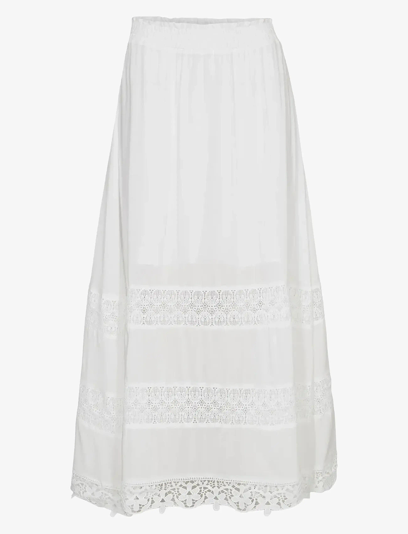 Nümph - NUGAYA LONG SKIRT - maxi nederdele - bright white - 0