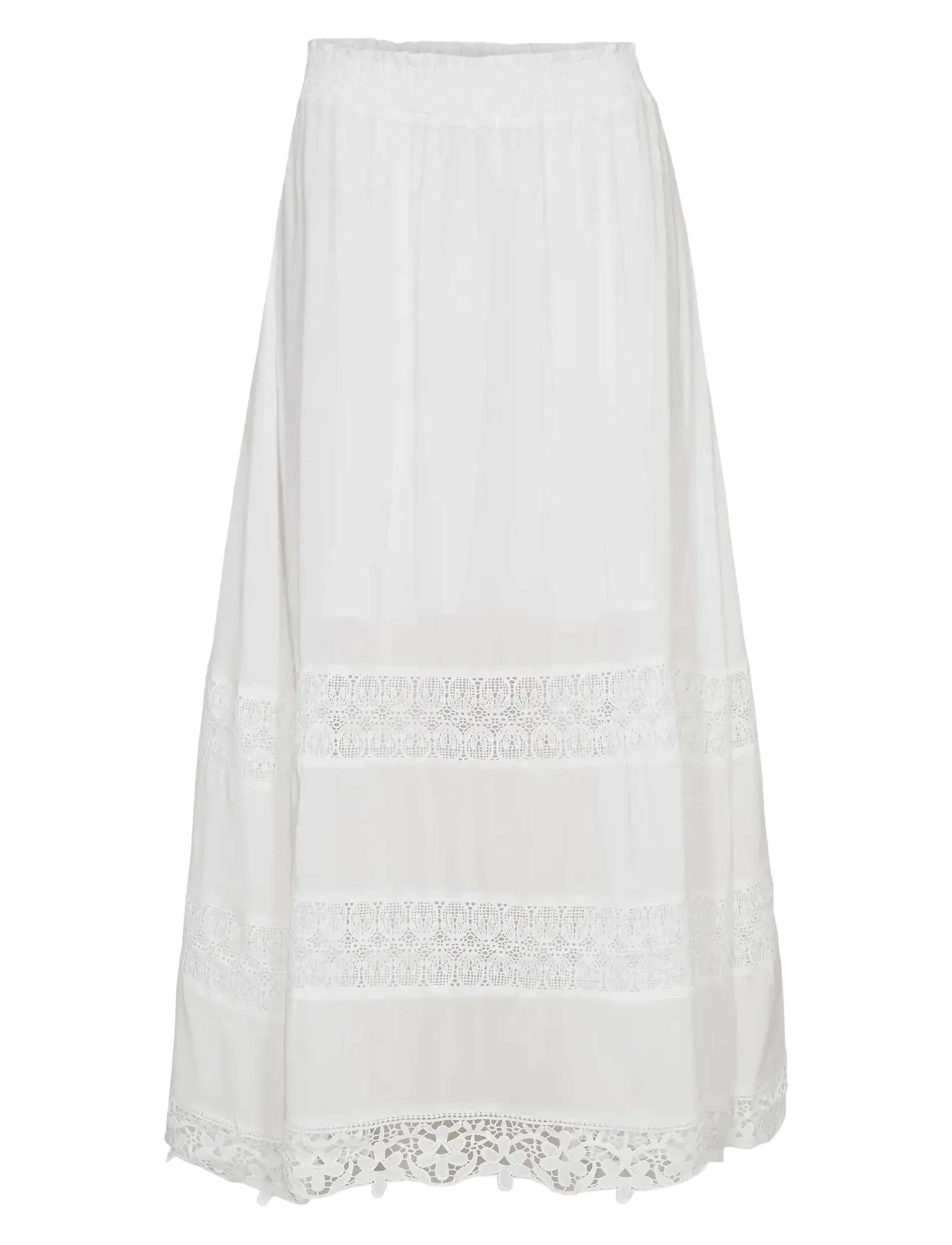 Nümph NUGAYA LONG SKIRT - Modern femininity - BRIGHT WHITE / white