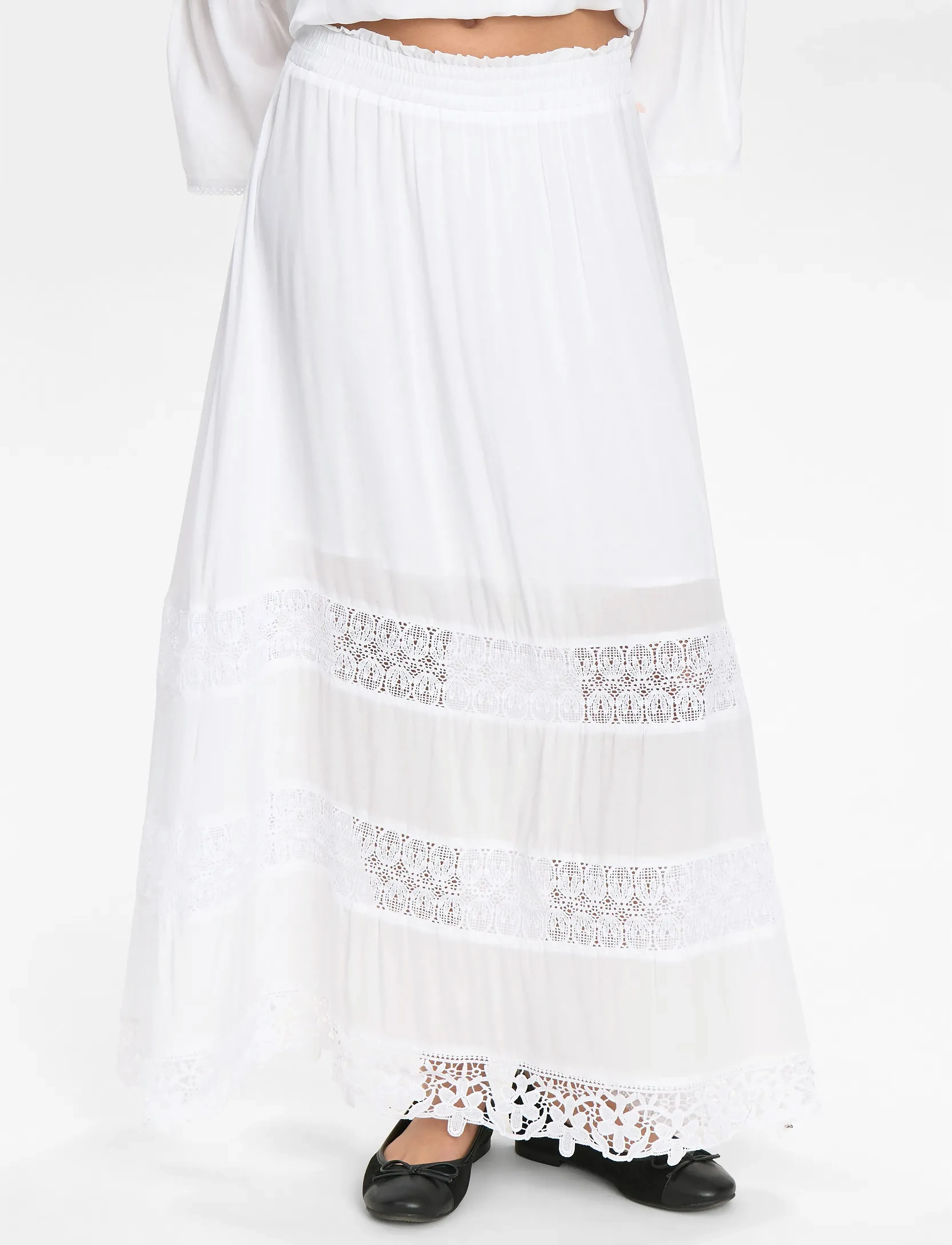 Nümph - NUGAYA LONG SKIRT - maxi röcke - bright white - 2