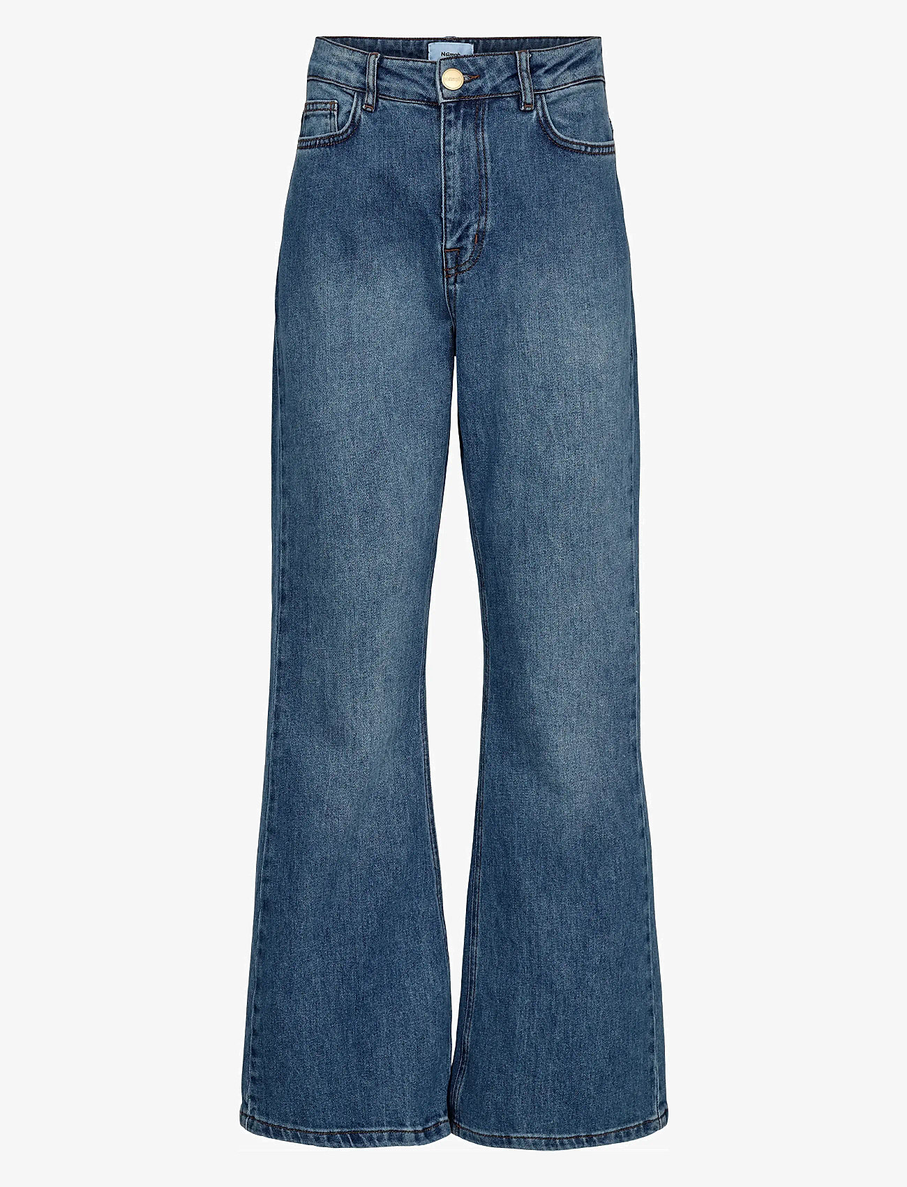 Nümph - NULONDON JEANS SHORT - brede jeans - med. blue washed denim - 1