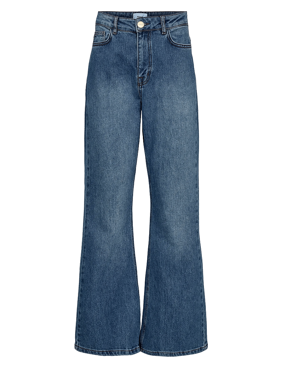 Nümph - NULONDON JEANS SHORT - brede jeans - med. blue washed denim - 1