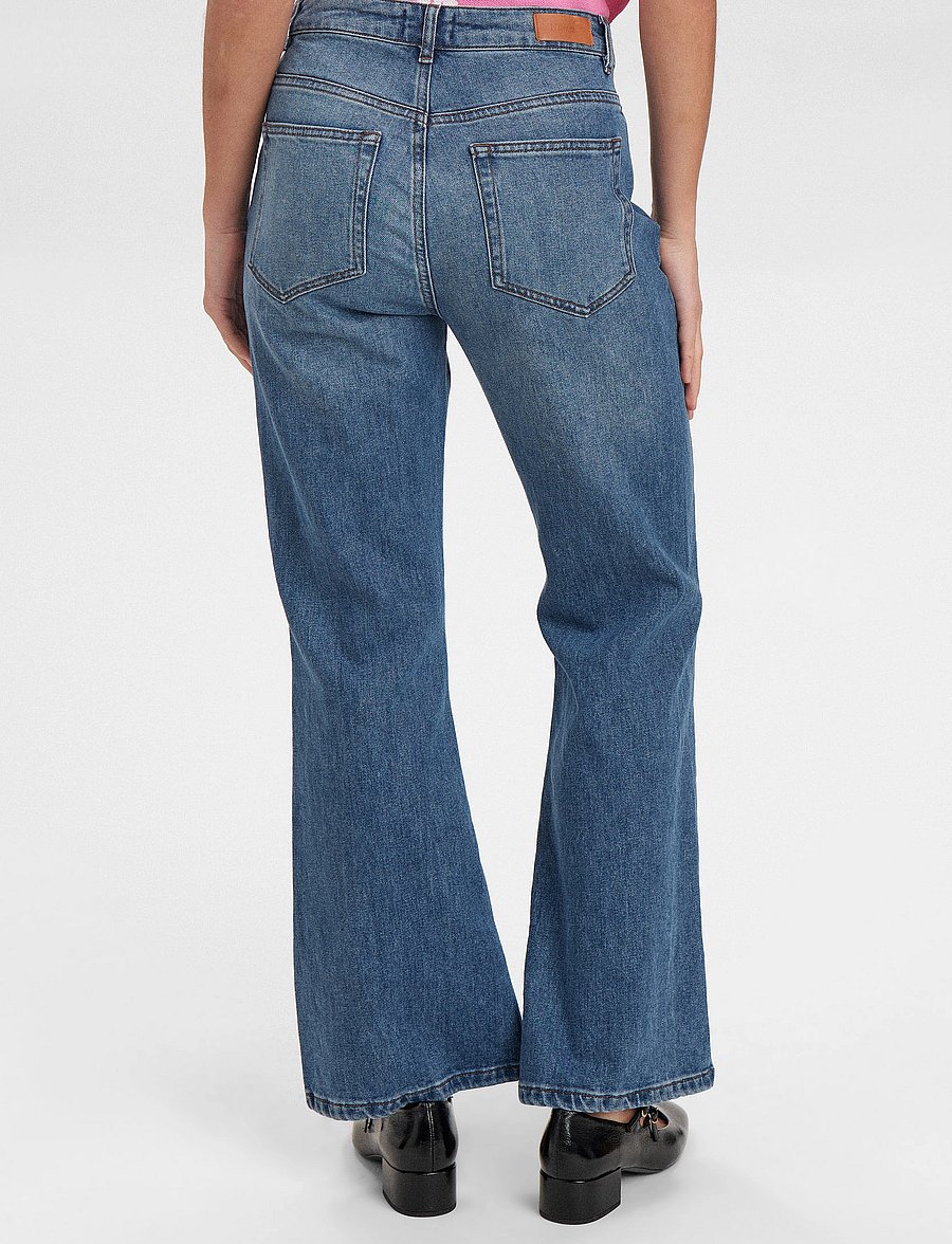 Nümph - NULONDON JEANS SHORT - brede jeans - med. blue washed denim - 3