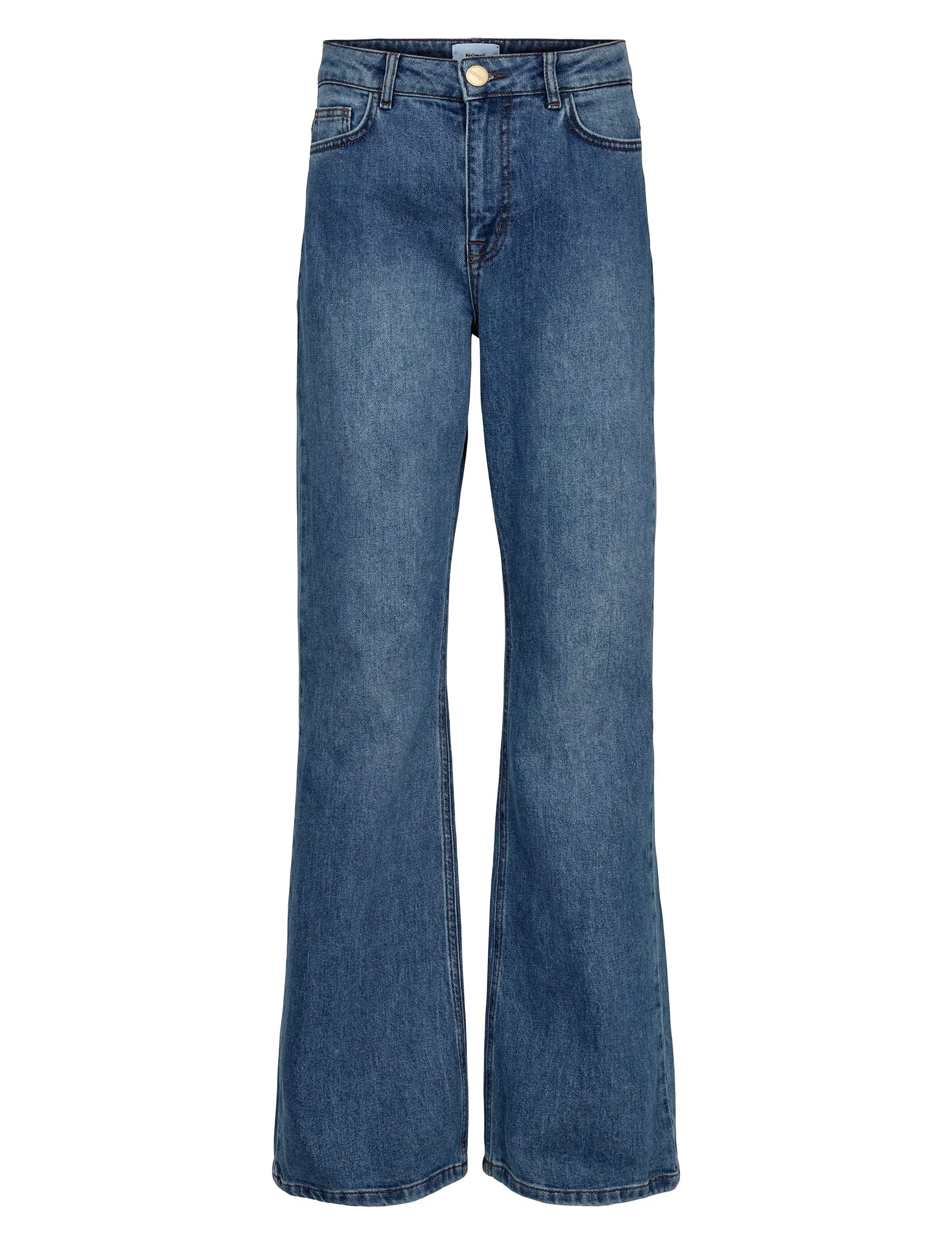 Nümph NULONDON JEANS LONG - Jeans - MED. BLUE WASHED DENIM / blue