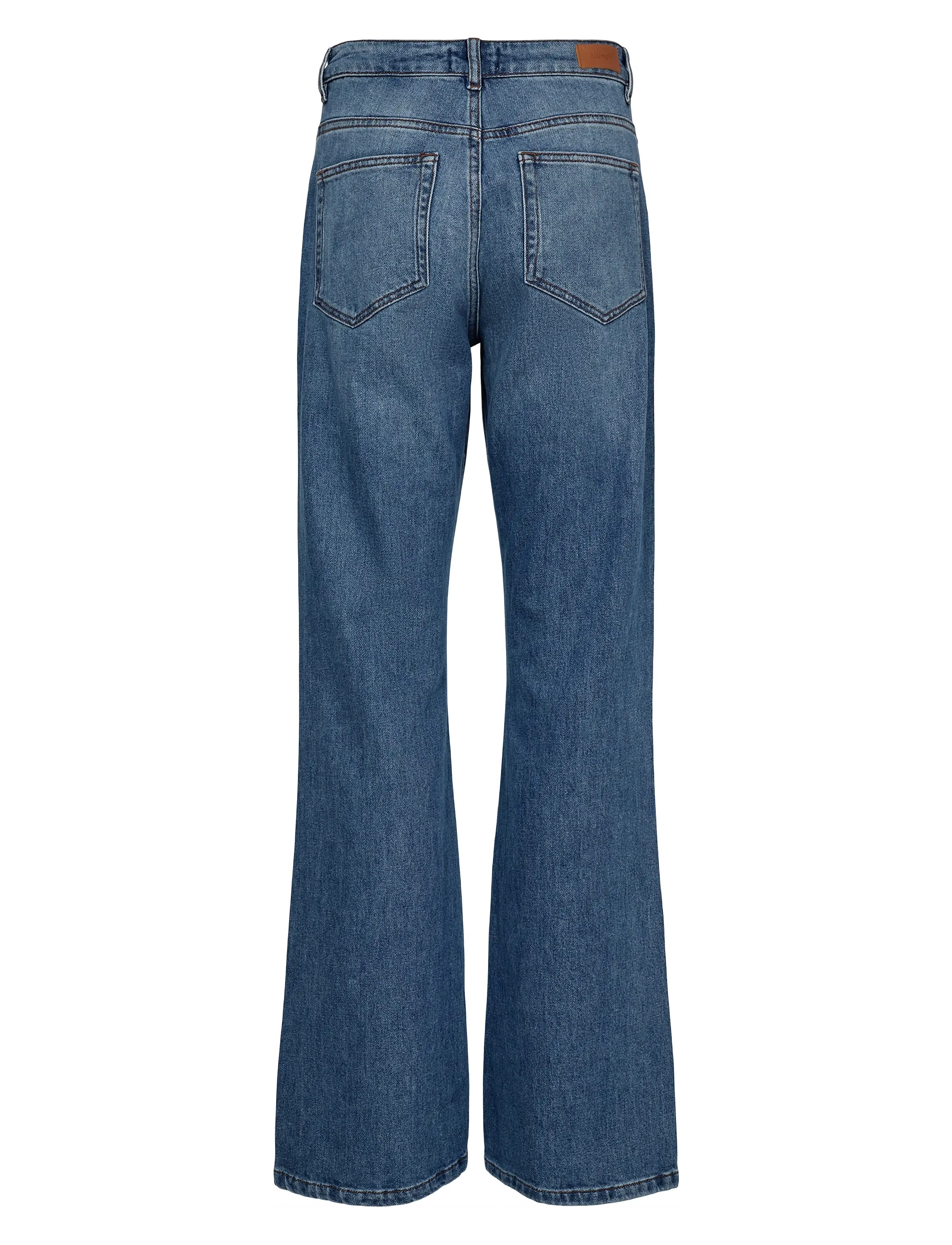 Nümph - NULONDON JEANS LONG - leveälahkeiset farkut - med. blue washed denim - 2