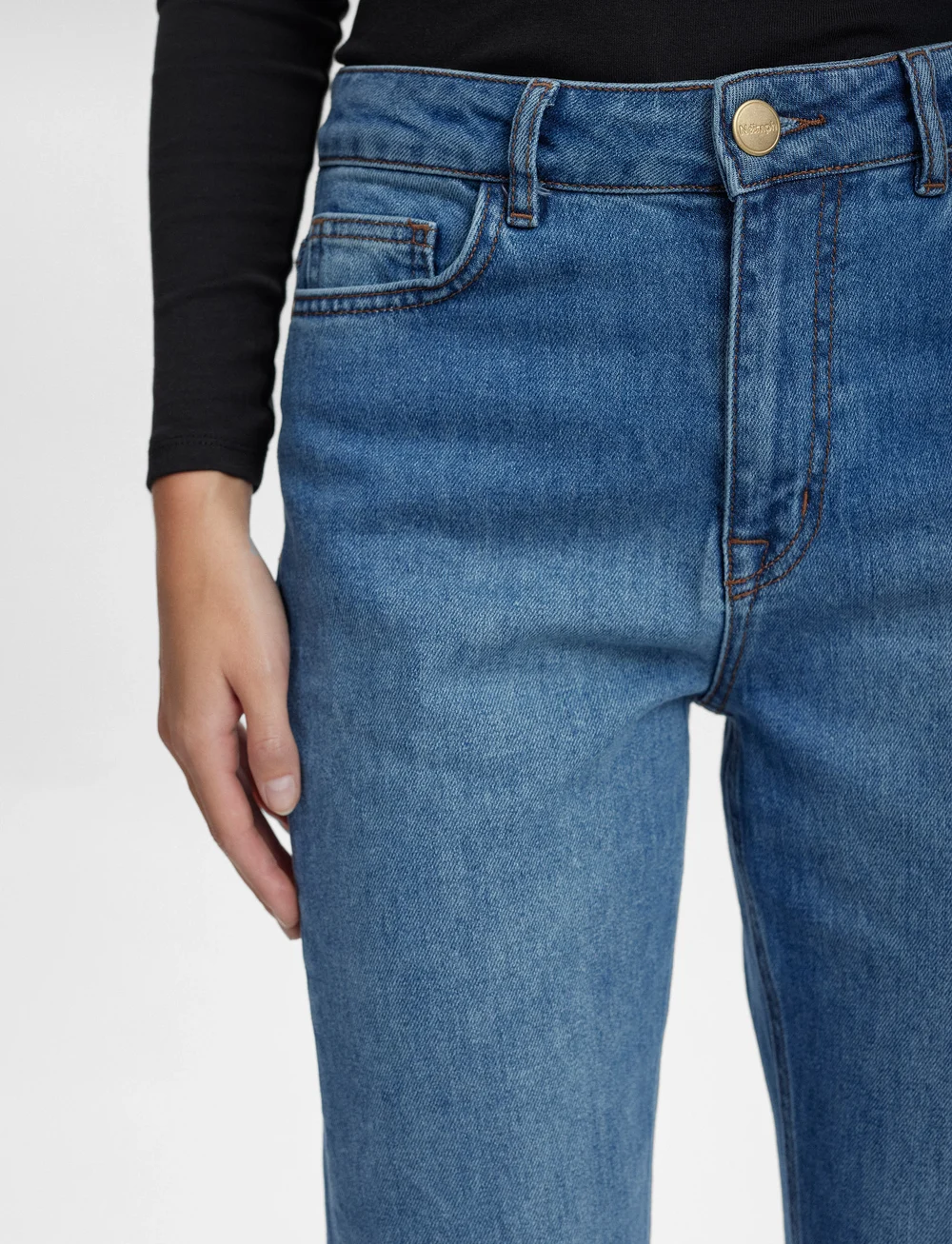 Nümph - NULONDON JEANS LONG - džinsi ar zvanveida galiem - med. blue washed denim - 5