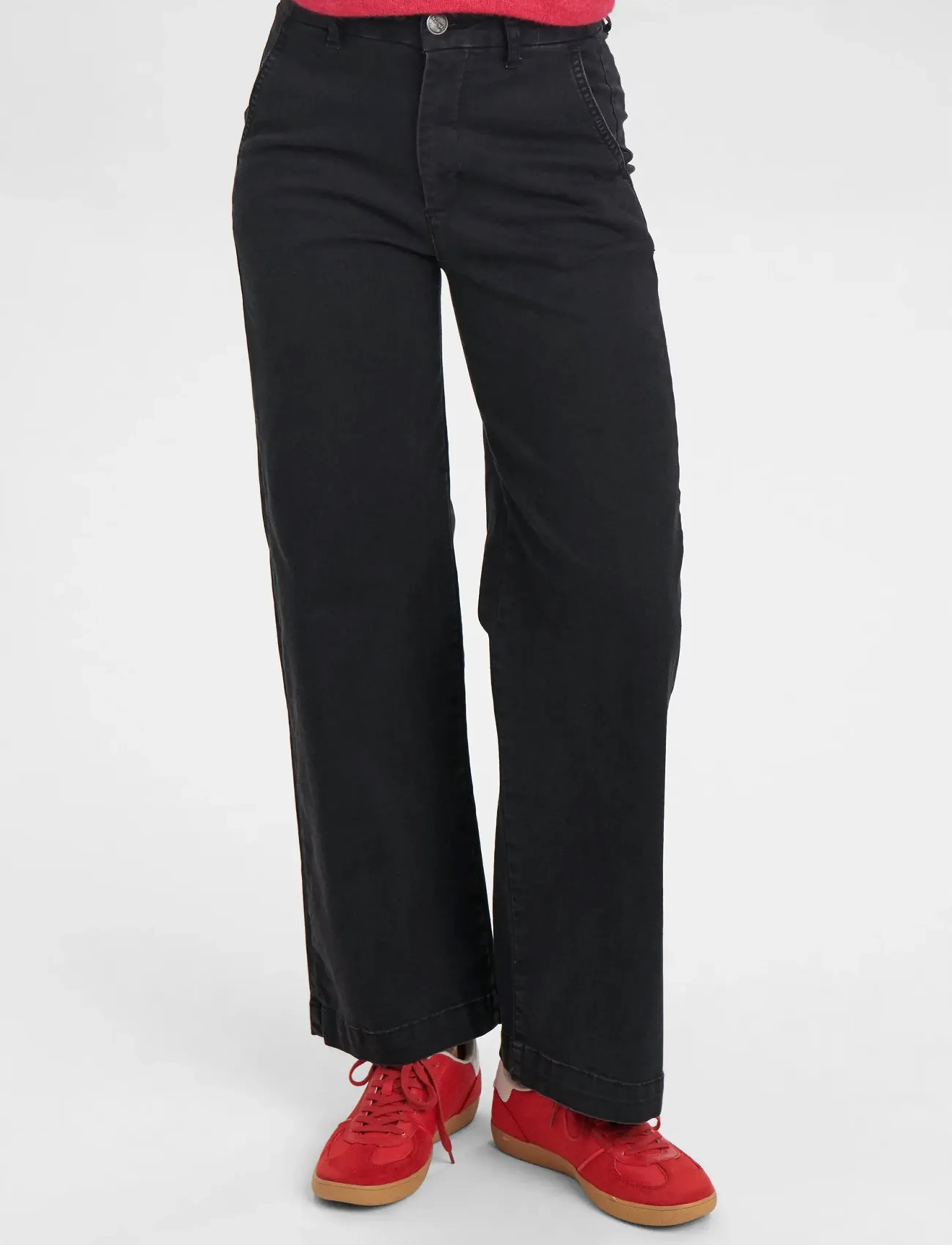 Nümph Nuamber Pants Short Black, Kvinder, Korte Højtaljede Vide Ben Bukser, Sort, Str: 42