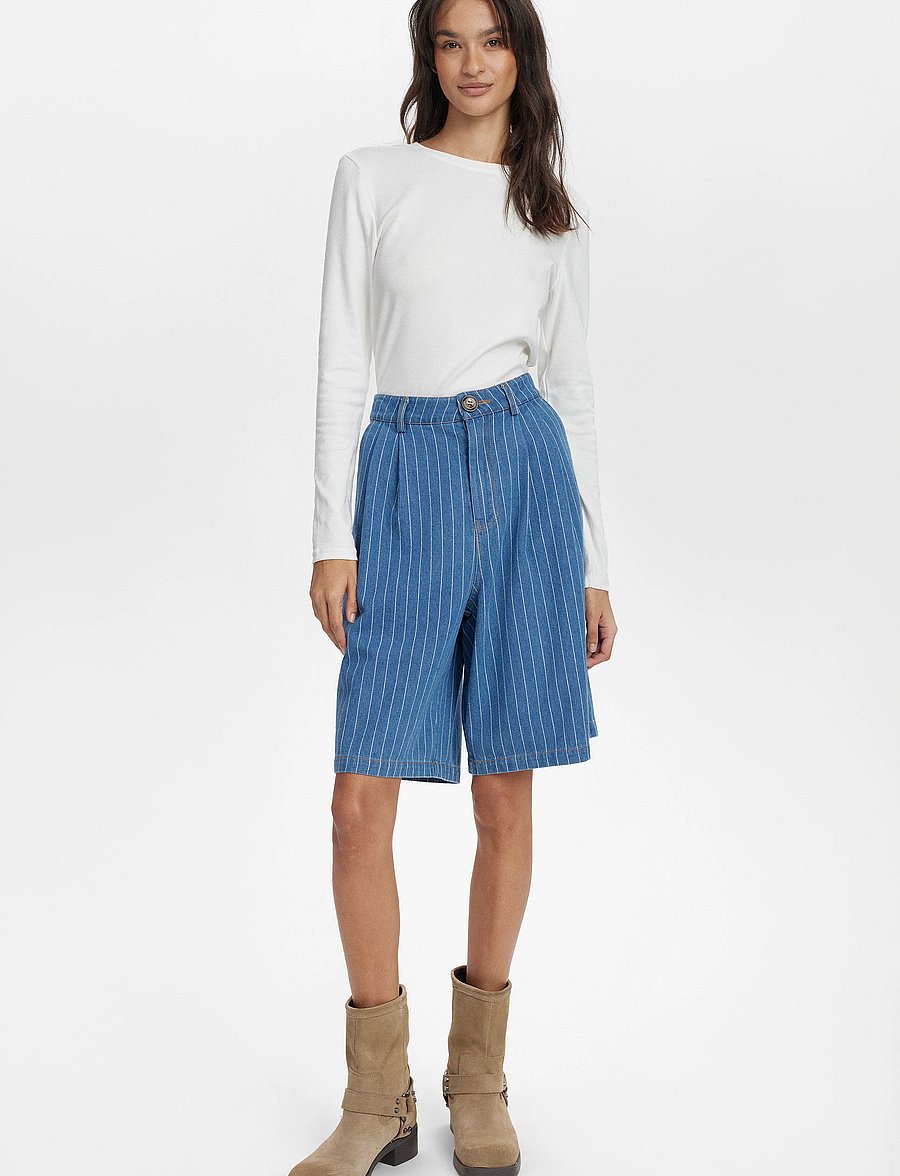 Nümph - NULUCIE SHORTS - jeansshorts - dark blue denim - 4