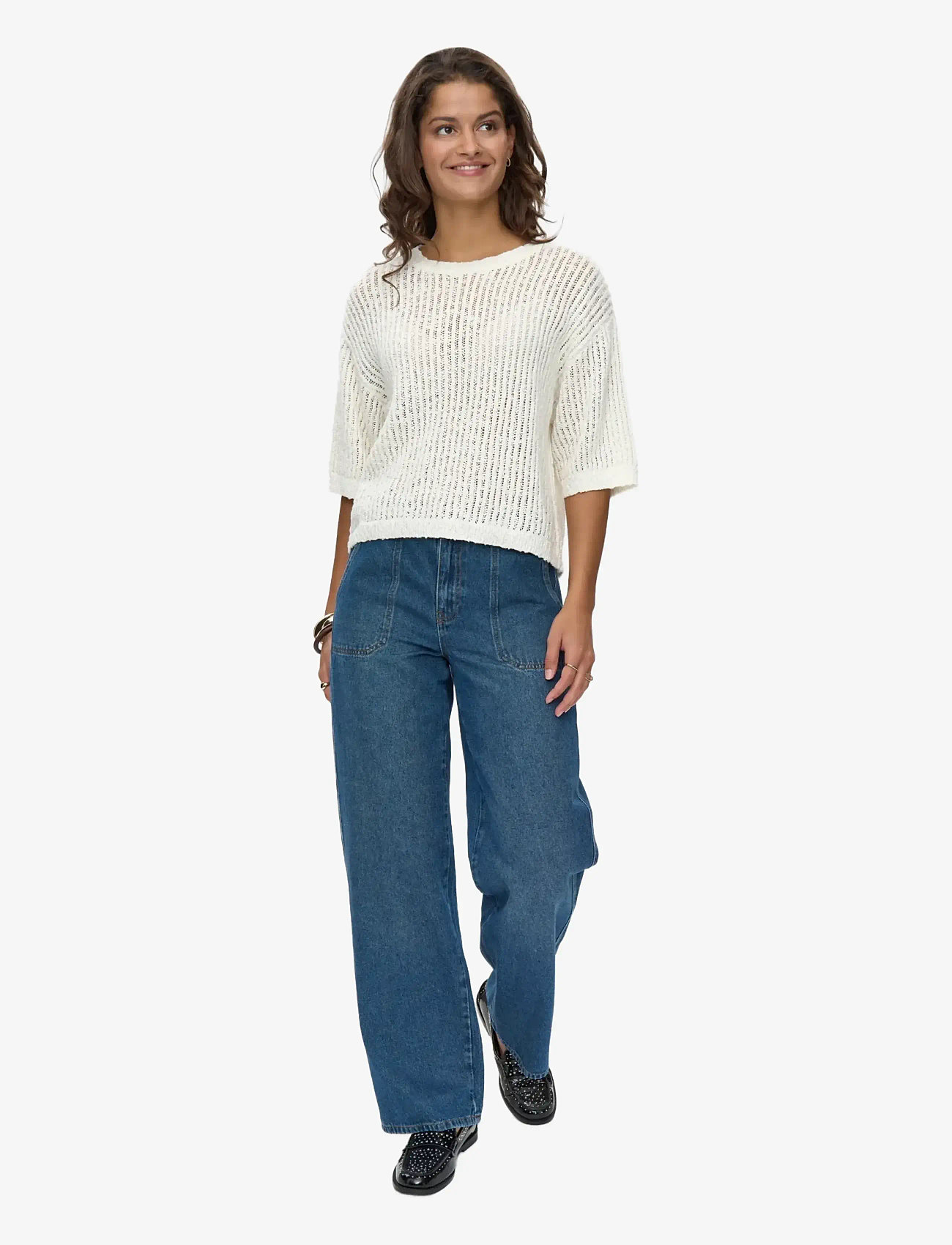 Nümph - NUMIRANDI SS PULLOVER - efterårstøj - cloud dancer - 2