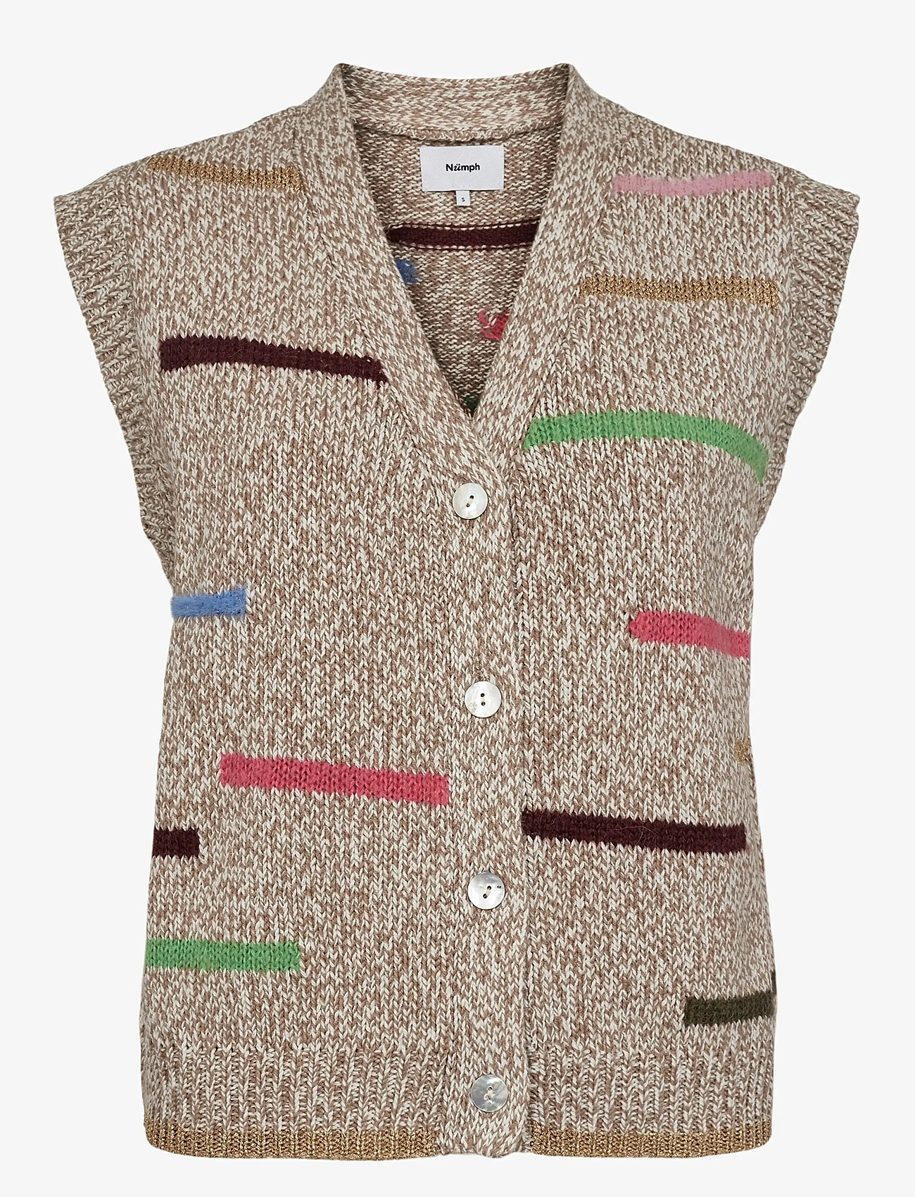 Nümph - NUIGA MELANGE VEST - strikveste - medium grey mel - 0