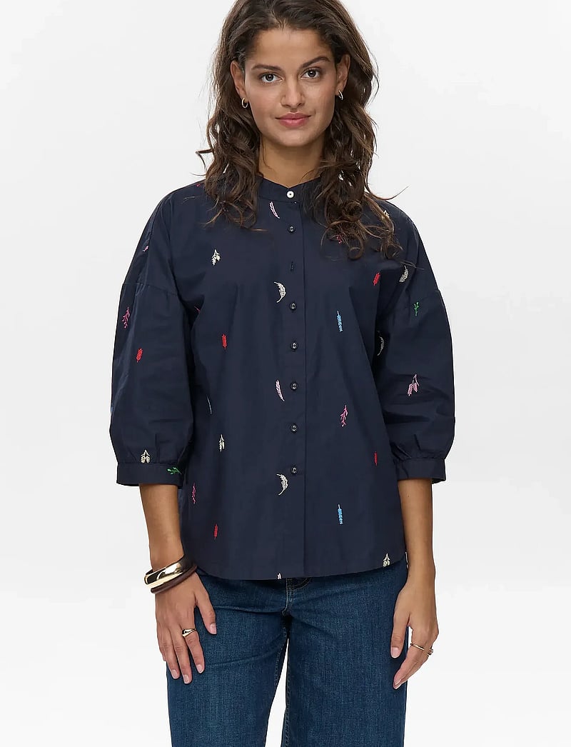 Nümph - NUKIVA SHIRT - langärmlige hemden - dark sapphire - 0