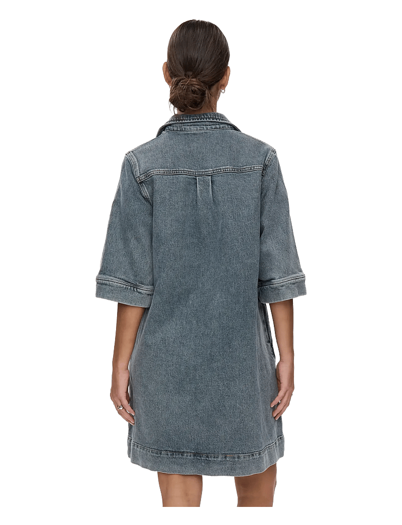 Nümph - NUTORONTO DRESS - skjortekjoler - med. blue washed denim - 1