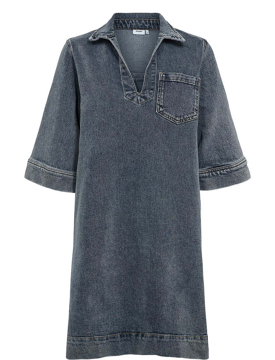 Nümph - NUTORONTO DRESS - skjortekjoler - med. blue washed denim - 3