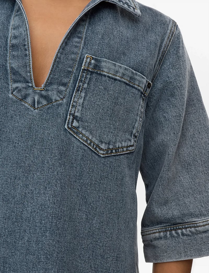 Nümph - NUTORONTO DRESS - skjortekjoler - med. blue washed denim - 5