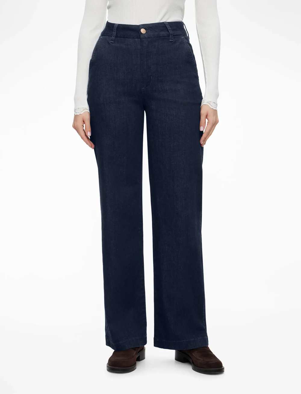 Nümph - NUAMBER PANTS - straight jeans - dark blue denim - 0