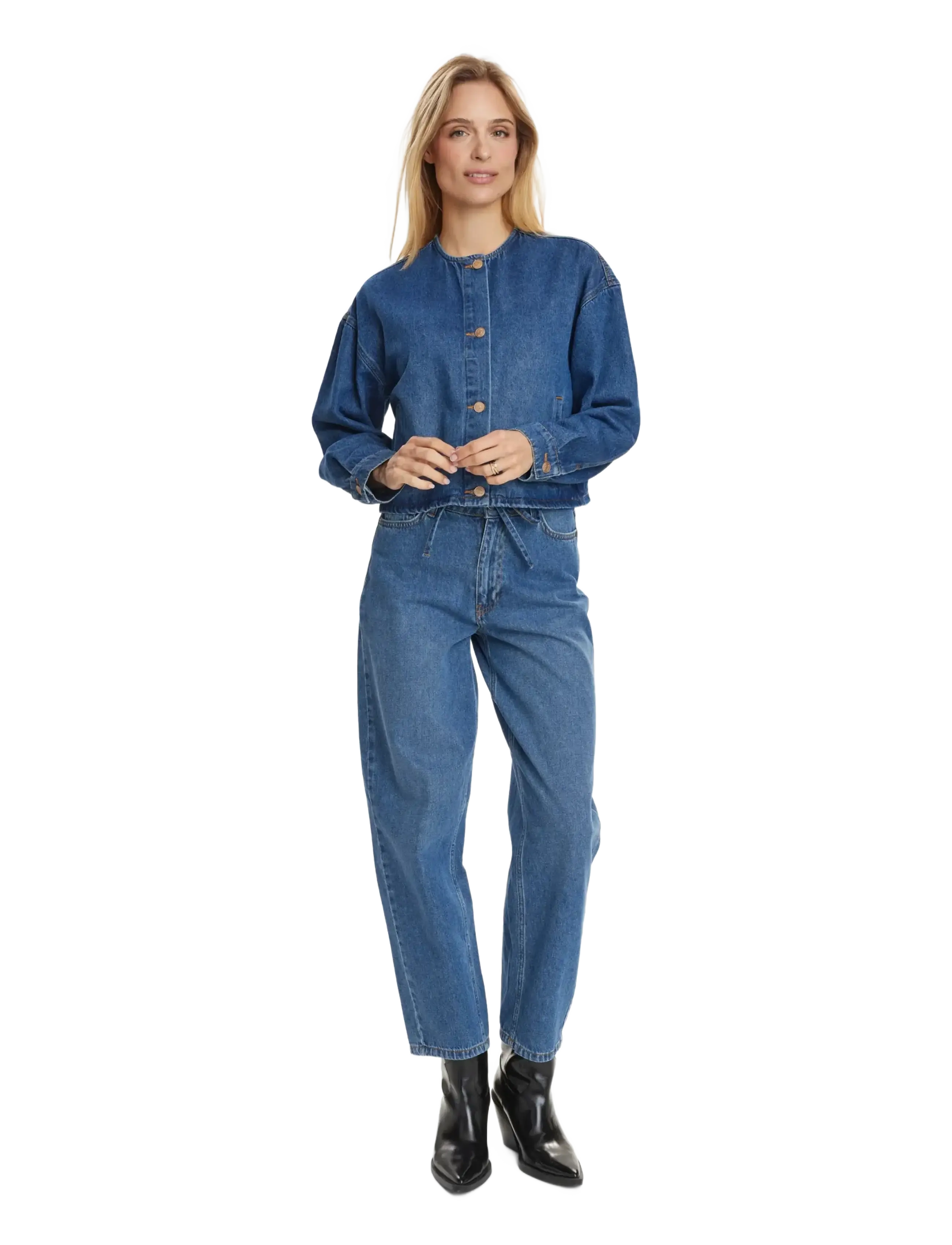 Nümph - NUCUBA JACKET - ytterkläder - classic blue denim - 2