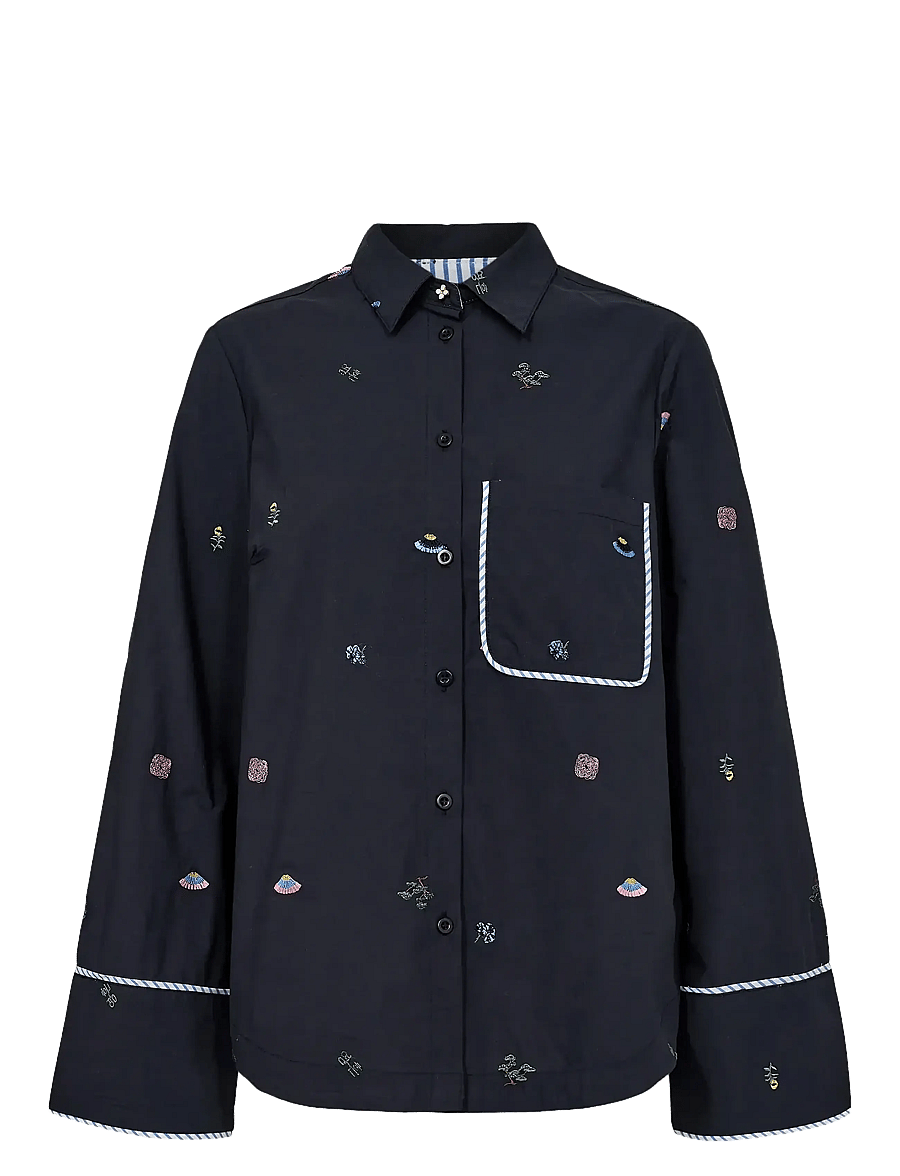 Nümph - NUCHIRO BOXY SHIRT - long-sleeved shirts - dark sapphire - 1
