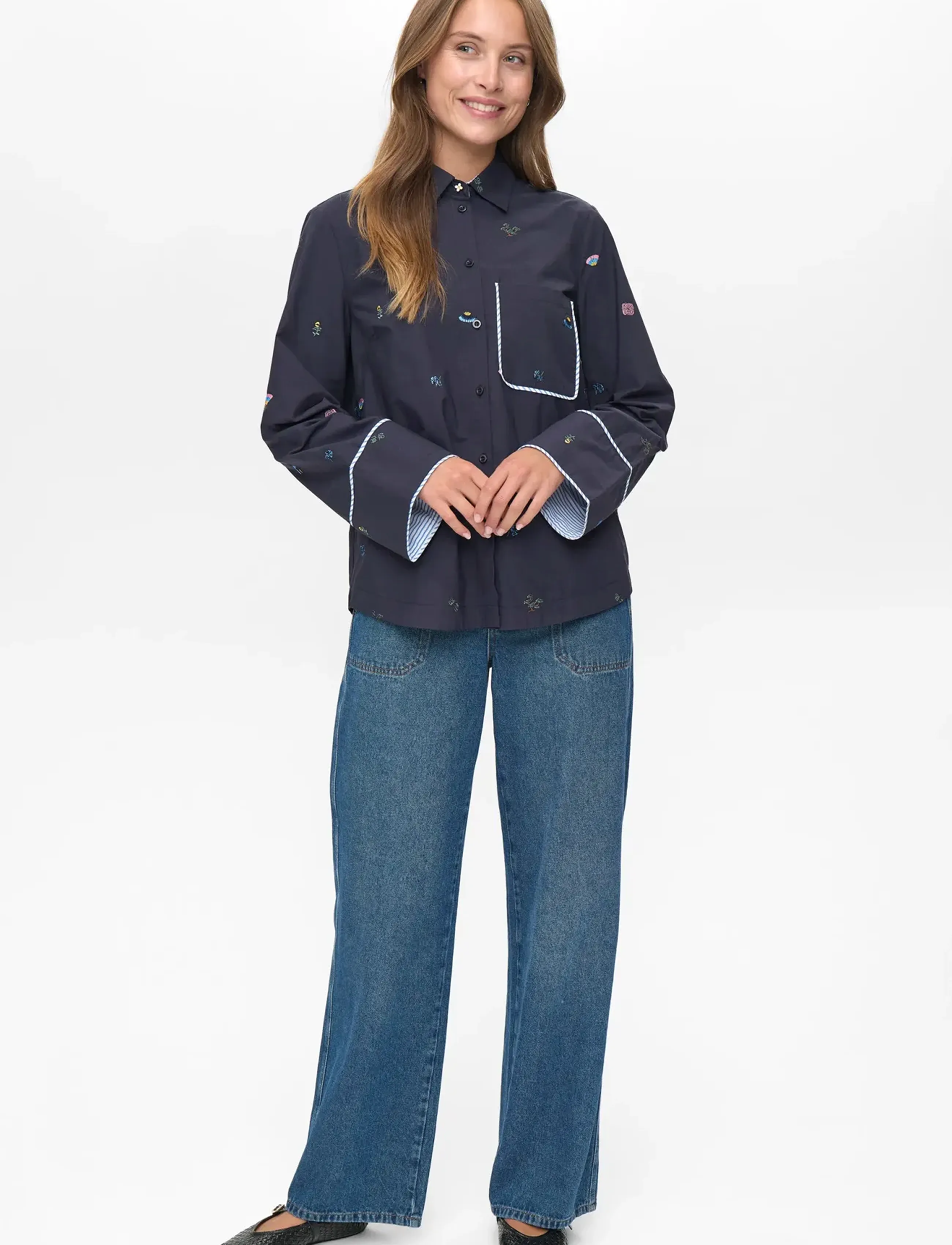 Nümph - NUCHIRO BOXY SHIRT - long-sleeved shirts - dark sapphire - 5