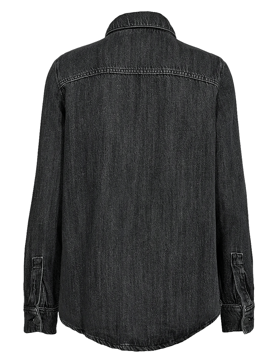 Nümph - NUSEOUL SHIRT - langärmlige hemden - medium grey denim - 1