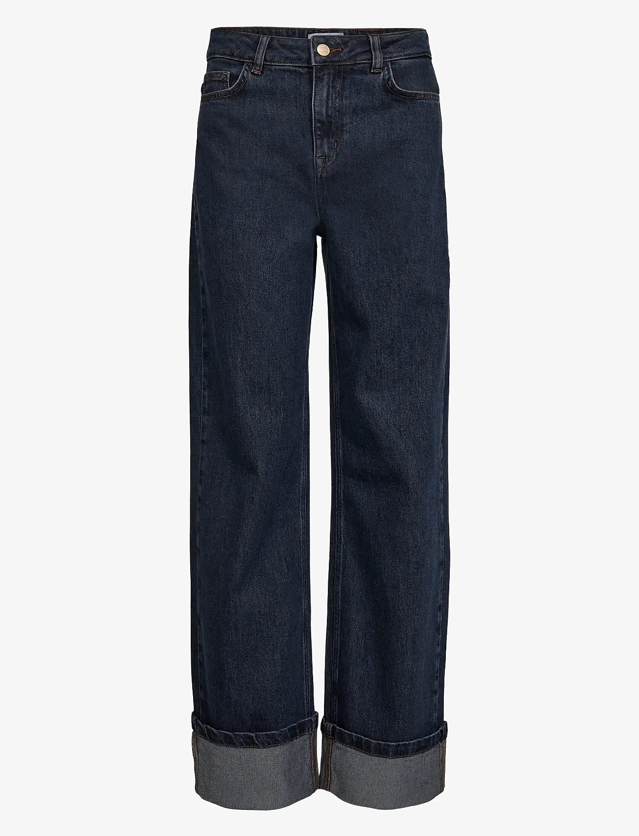 Nümph - NUTORONTO WIDE JEANS - hosen mit weitem bein - dark denim blue - 0