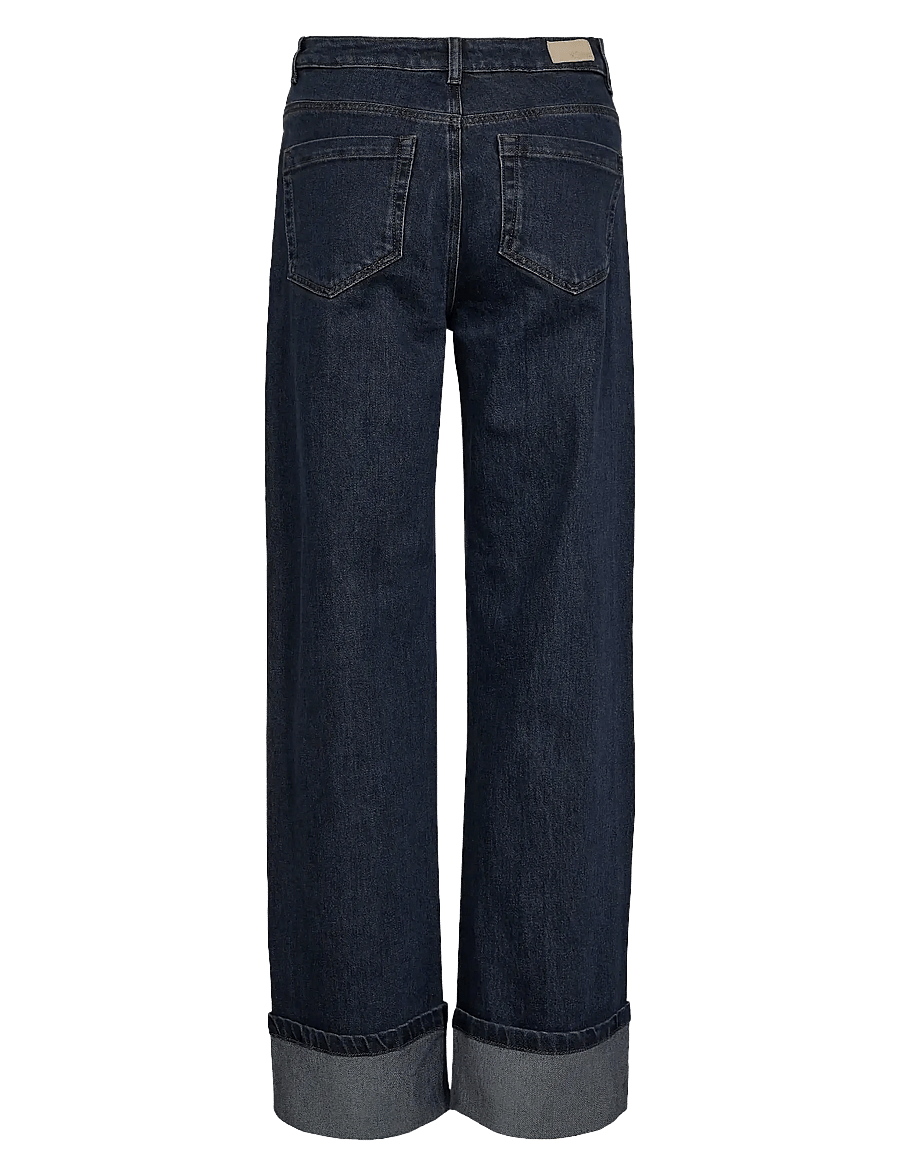 Nümph - NUTORONTO WIDE JEANS - hosen mit weitem bein - dark denim blue - 1