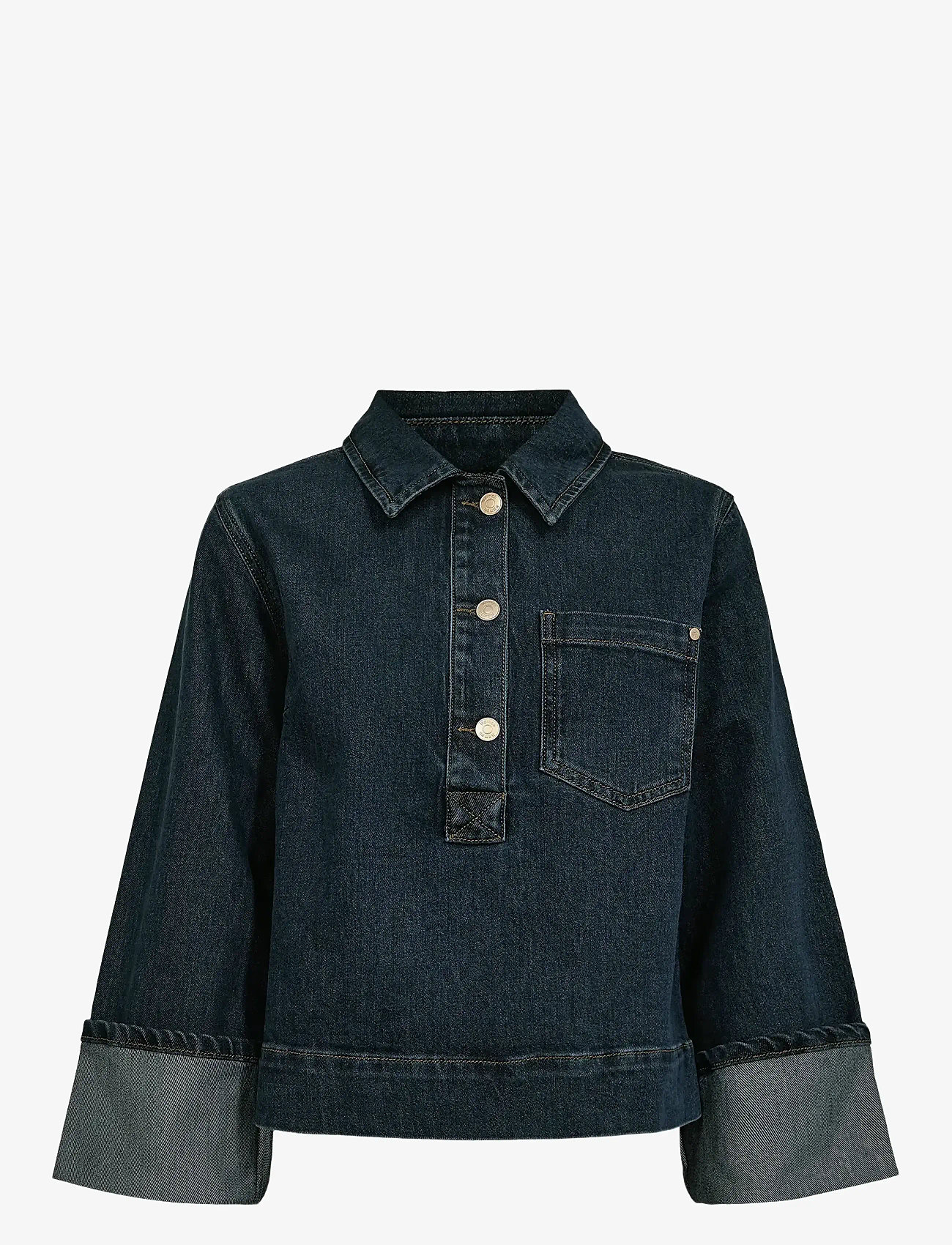 Nümph - NUTORONTO SHIRT - teksasärgid - dark denim blue - 1