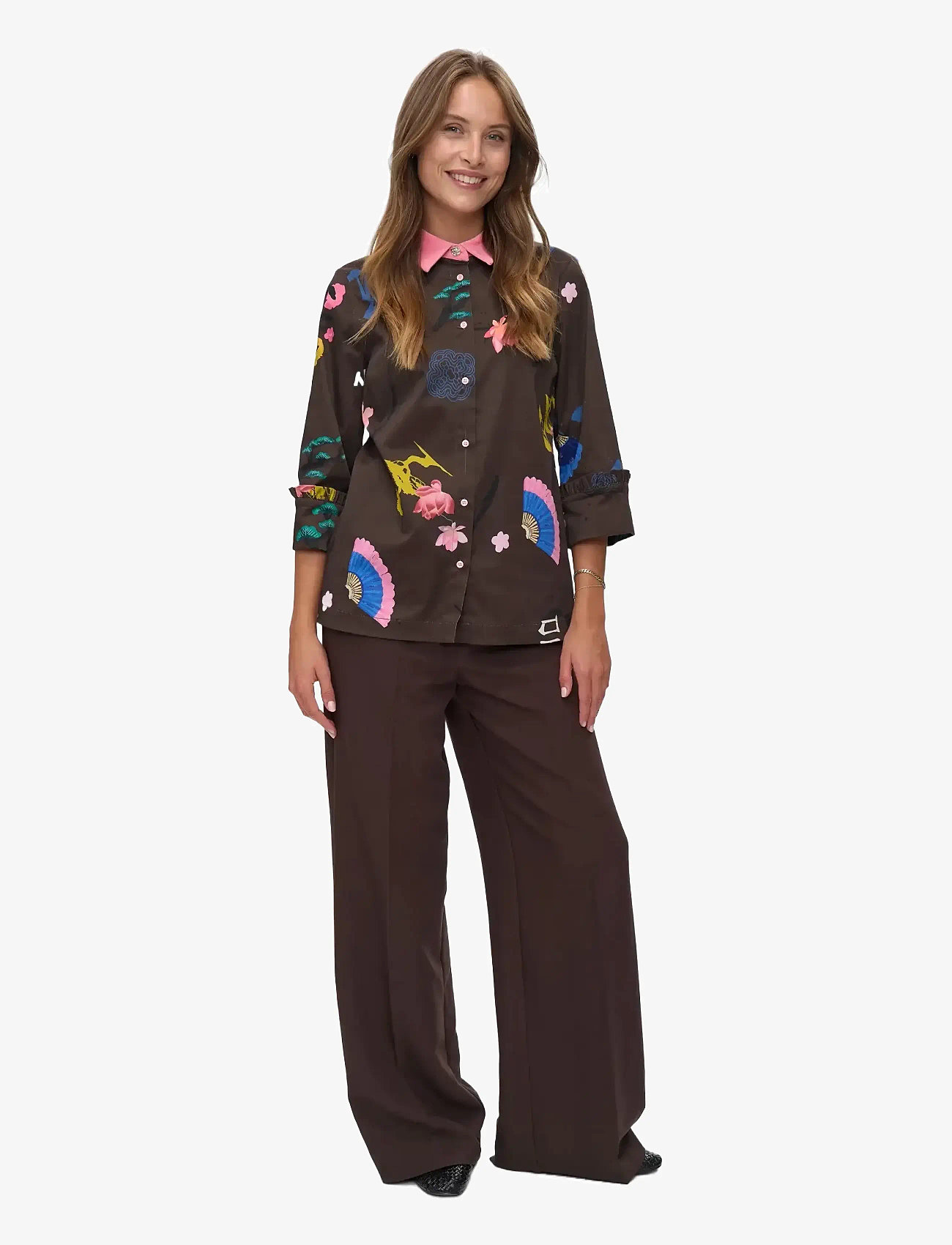 Nümph - NUMARKI SHIRT - langærmede bluser - black coffee - 2