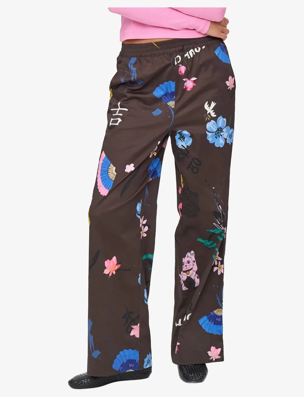 Nümph - NUMARKI PANTS - bukser med brede ben - black coffee - 0