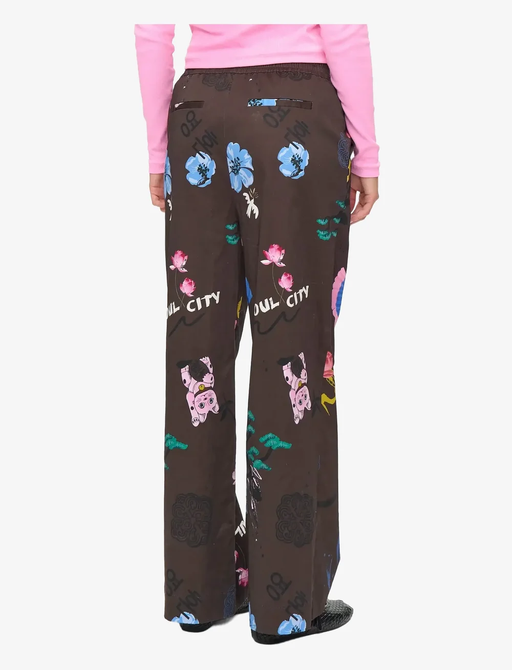 Nümph - NUMARKI PANTS - bukser med brede ben - black coffee - 1