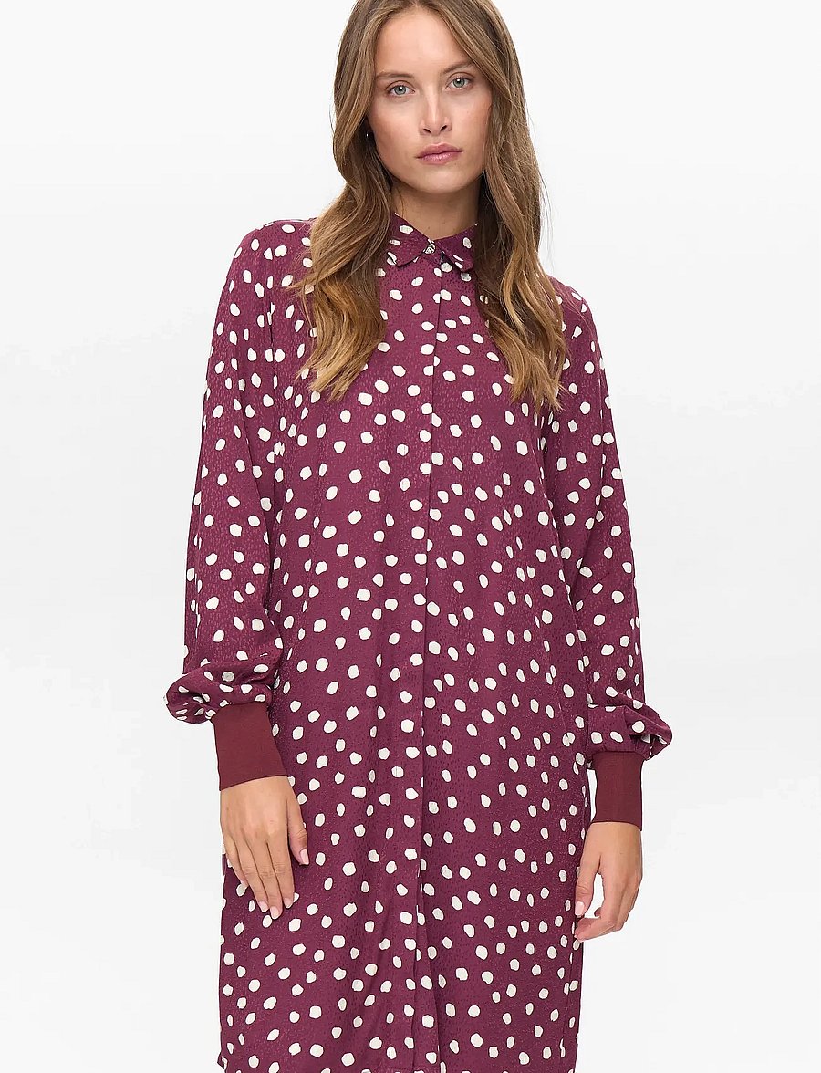Nümph - NULIVY SHIRT DRESS - skjortekjoler - winetasting - 4